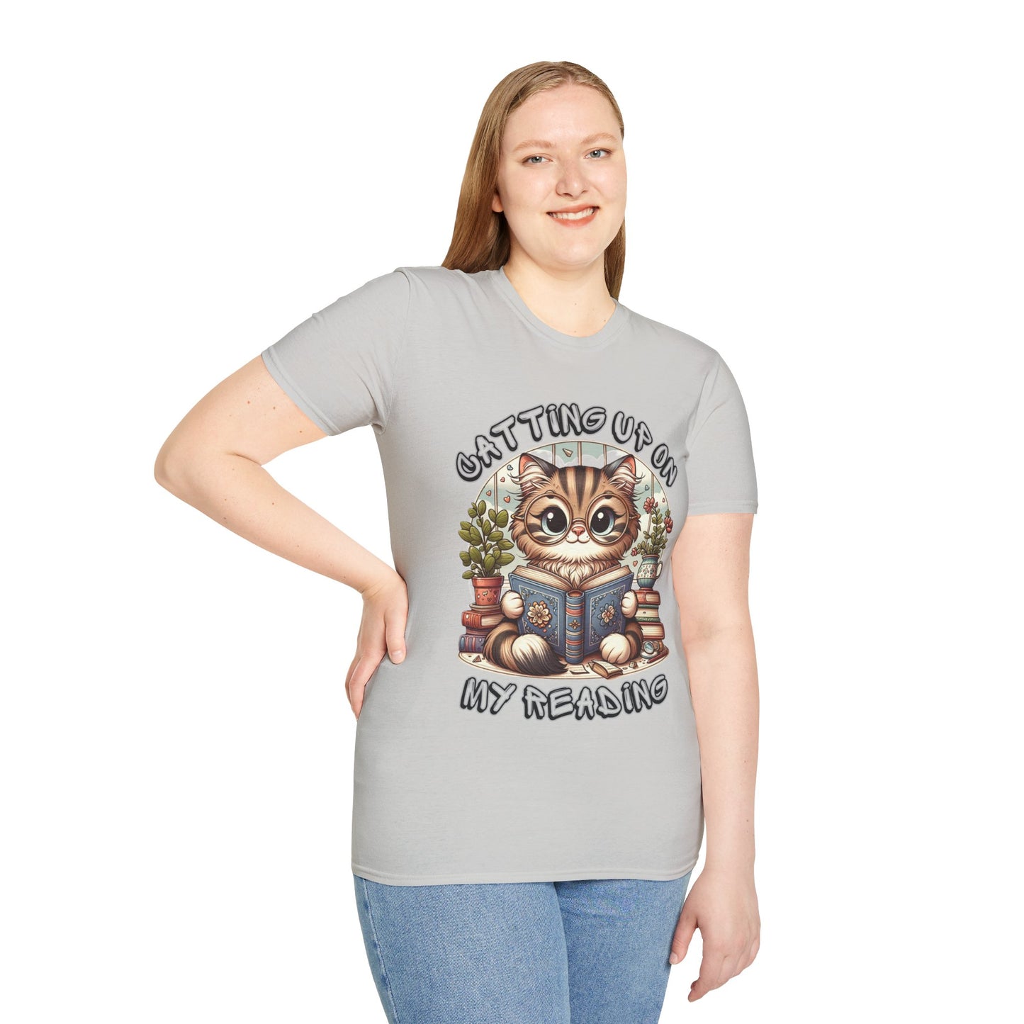 "Catting up on my Reading" Unisex Softstyle T-Shirt