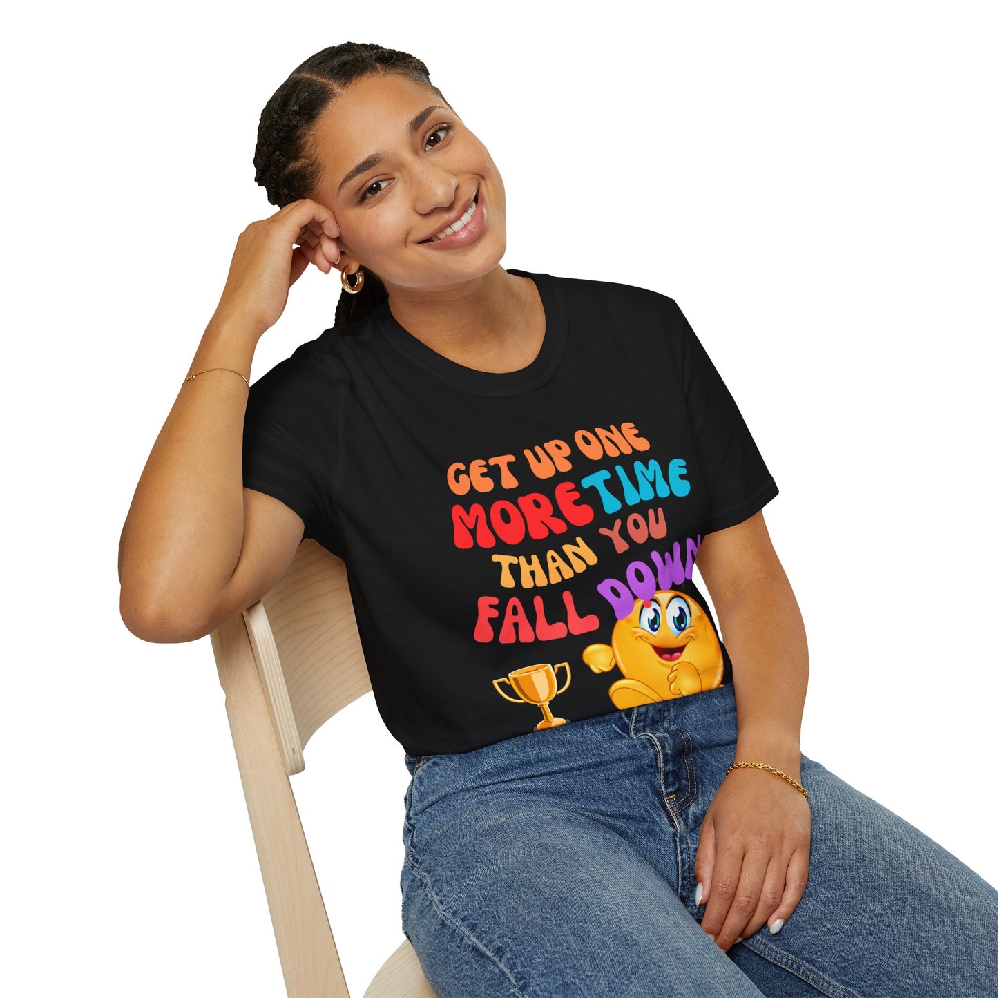 "Get up one more time" Unisex Softstyle T-Shirt