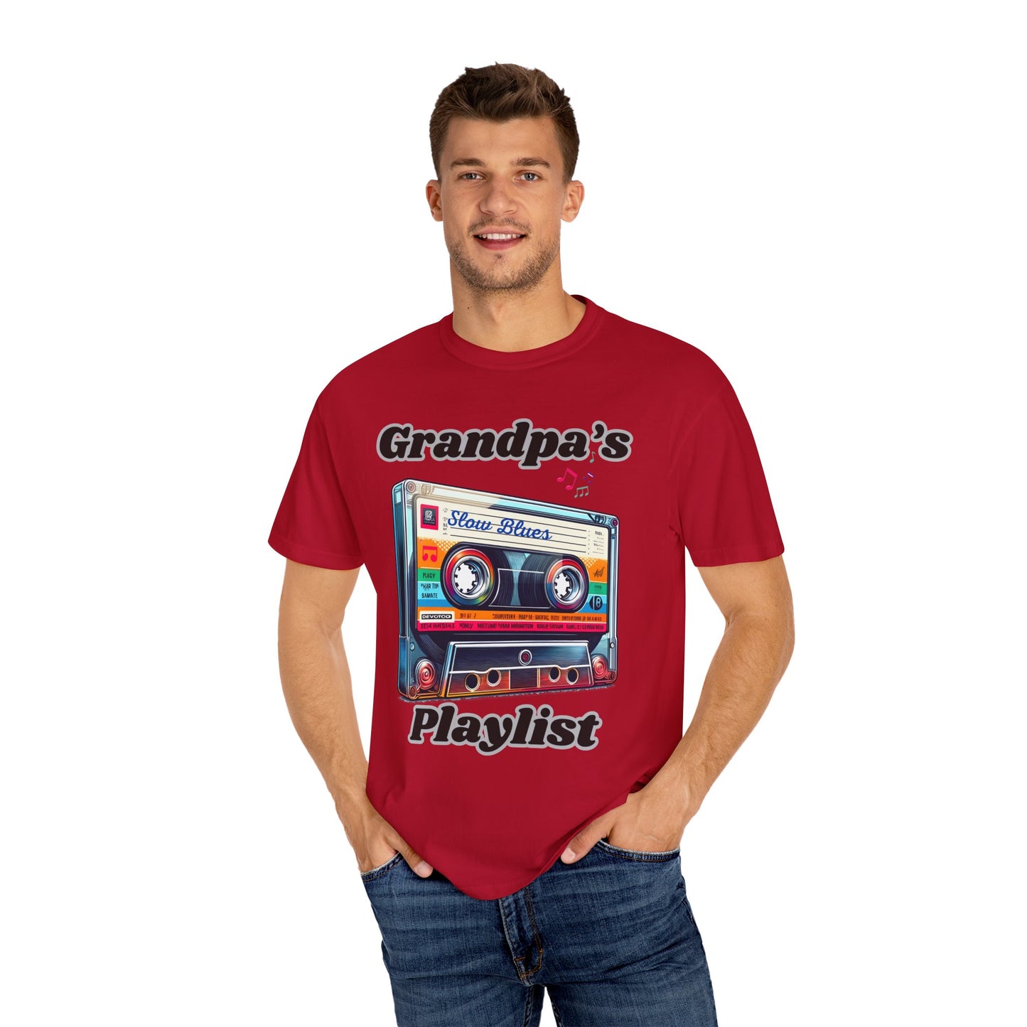 Grandpa's Playlist Unisex Garment-Dyed T-shirt