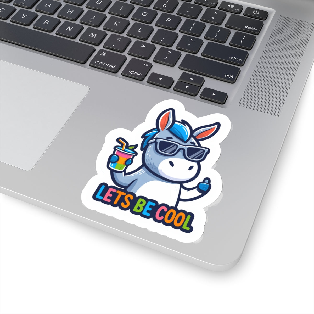 Lets be Cool Donkey Kiss-Cut Sticker