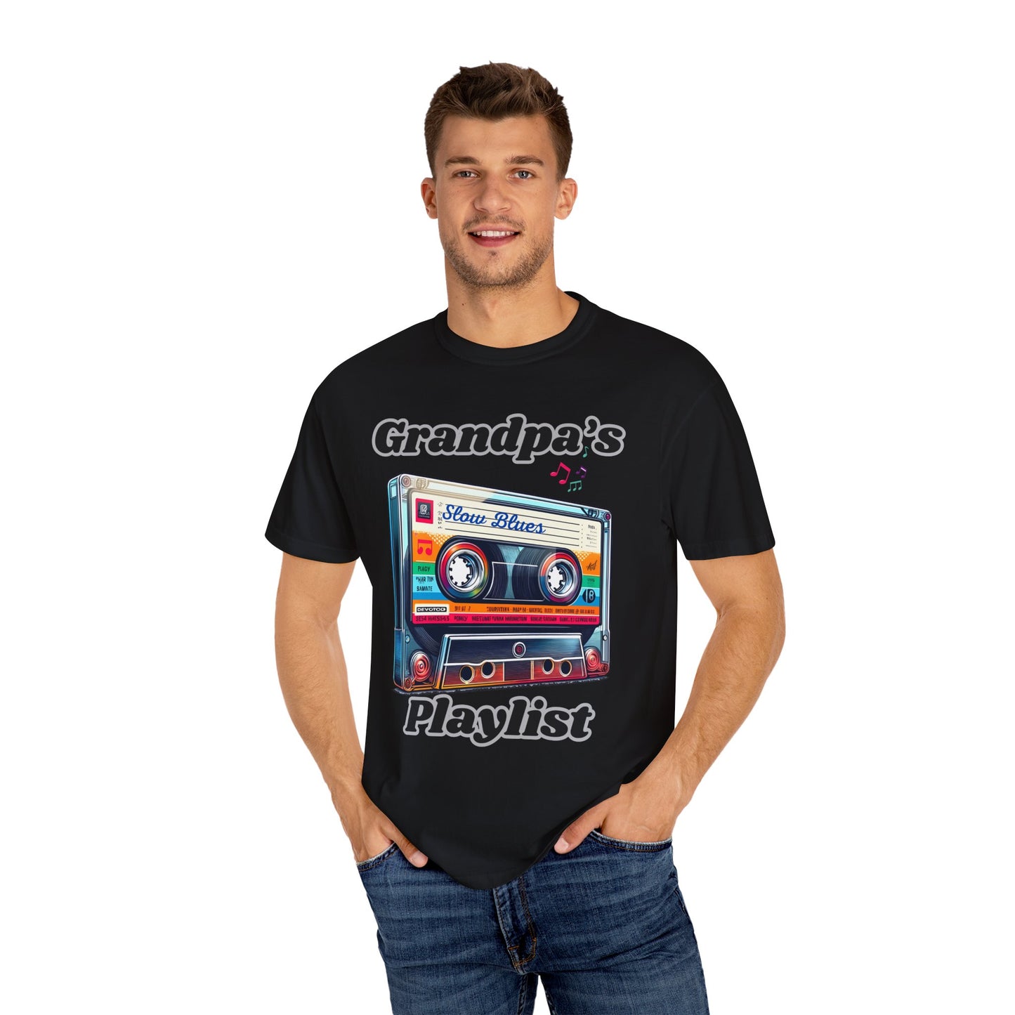 Grandpa's Playlist Unisex Garment-Dyed T-shirt