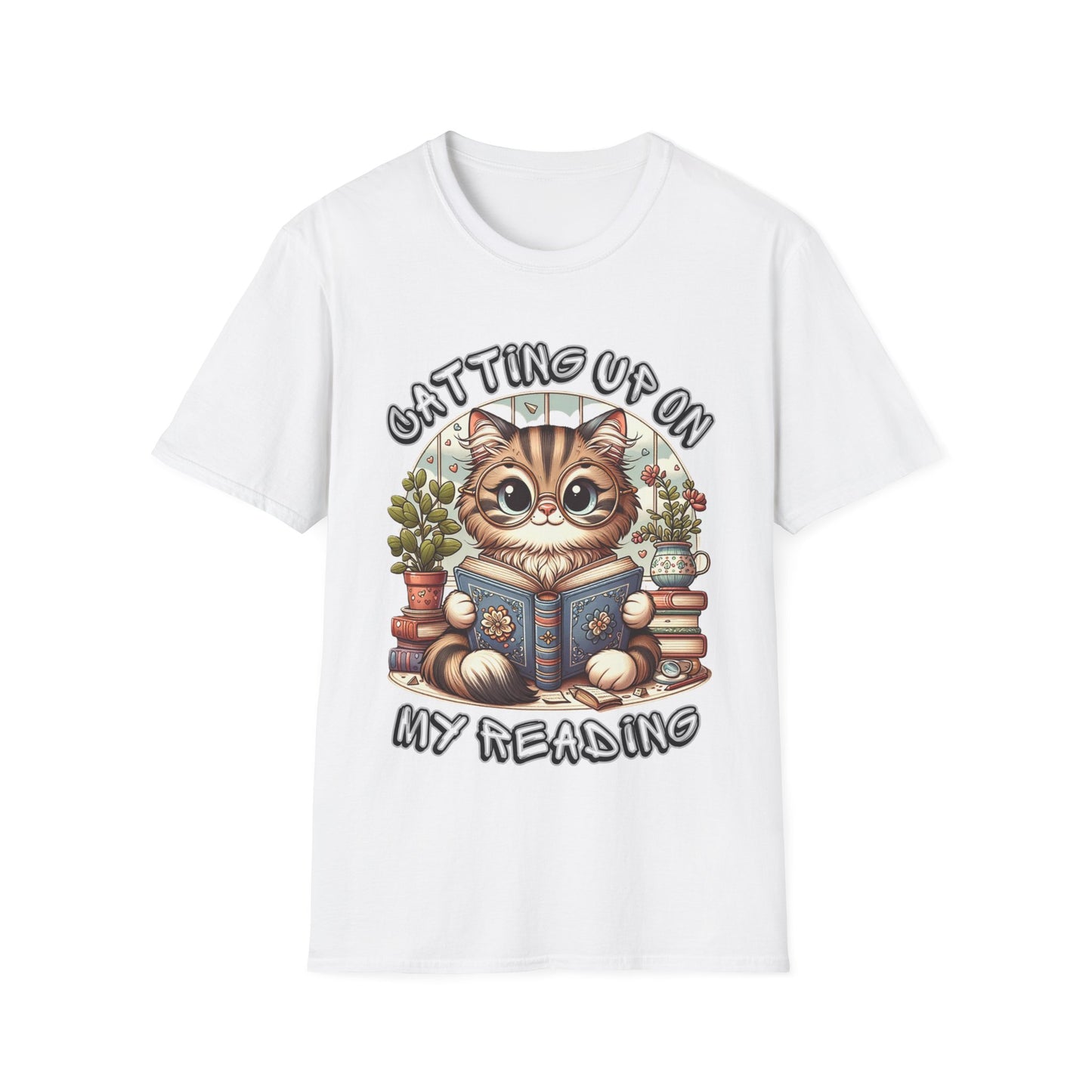 "Catting up on my Reading" Unisex Softstyle T-Shirt