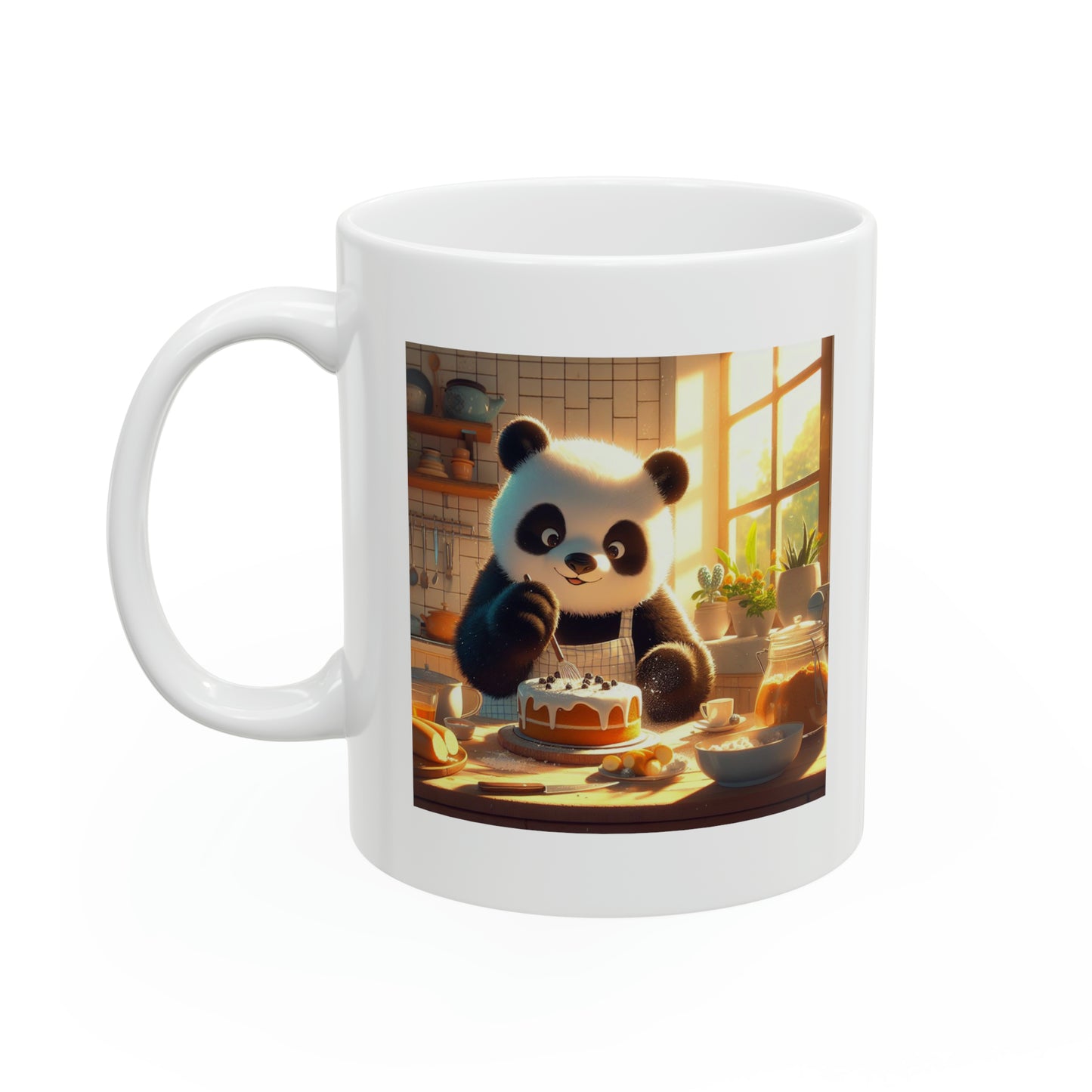 Panda eating cake - Ceramic Mug 11oz