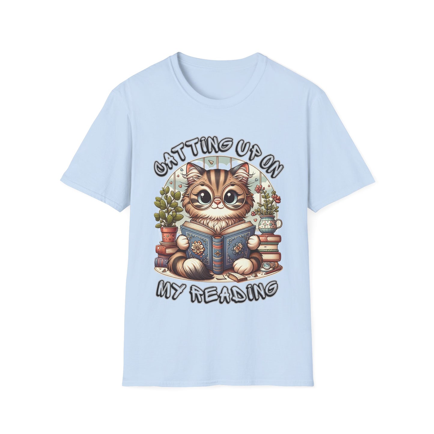 "Catting up on my Reading" Unisex Softstyle T-Shirt