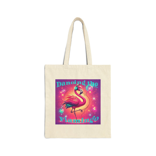 Cotton Canvas Tote Bag - Dancing the Flamingo