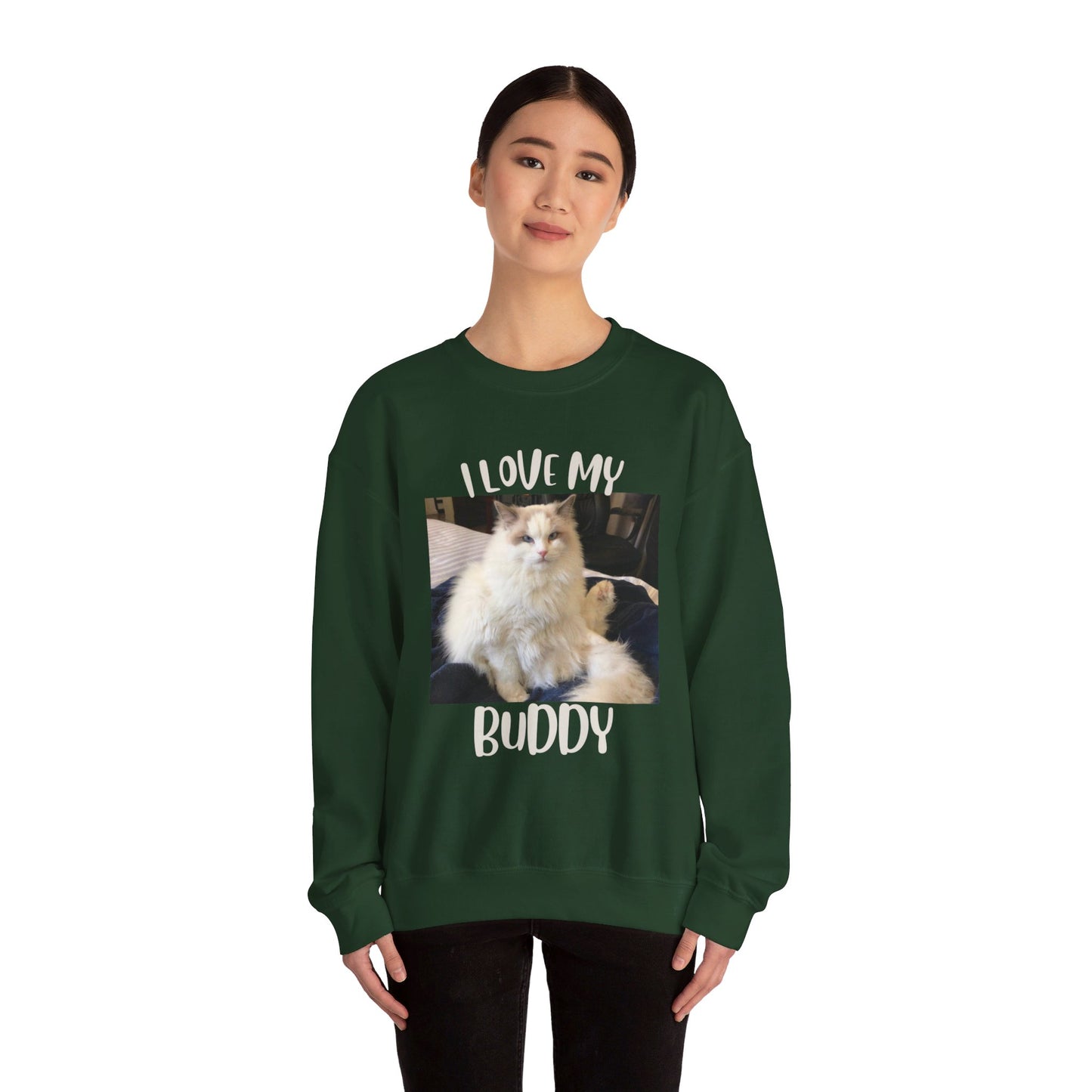 The "I Love My Buddy" Unisex Heavy Blend™ Crewneck Sweatshirt