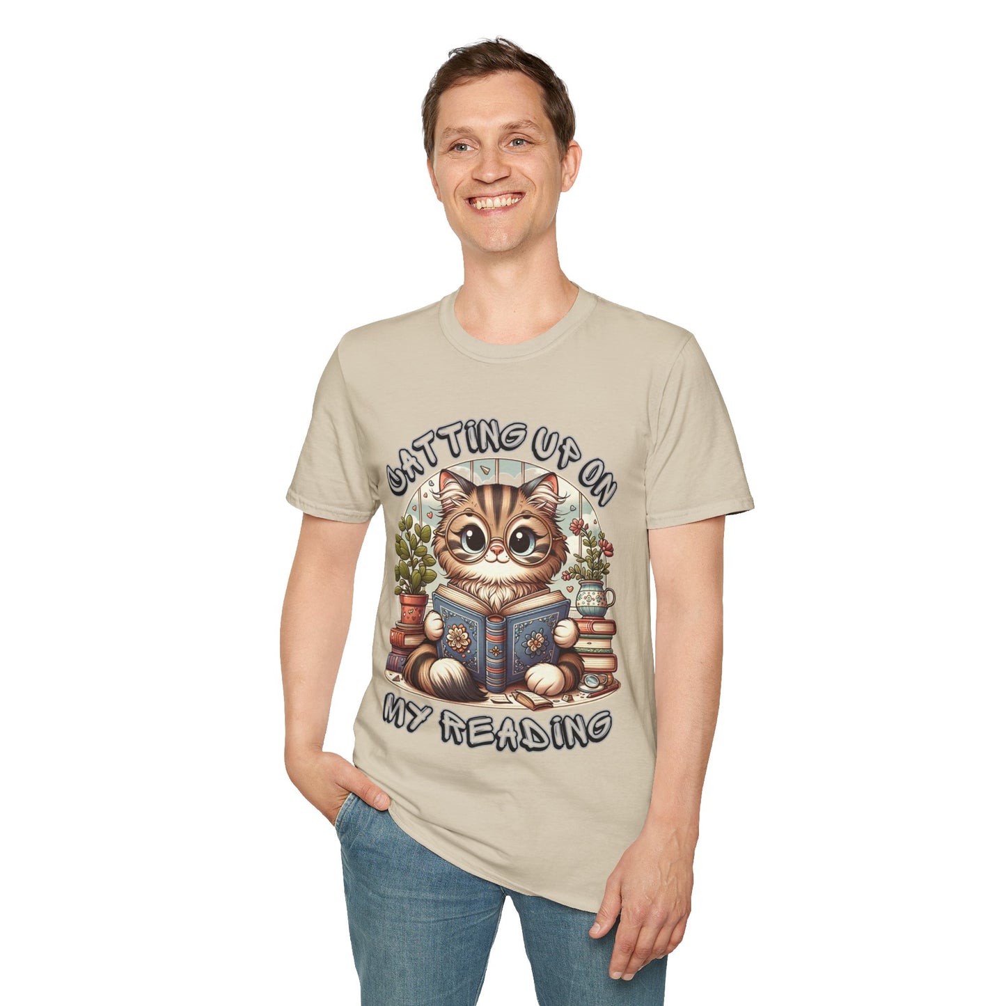 "Catting up on my Reading" Unisex Softstyle T-Shirt