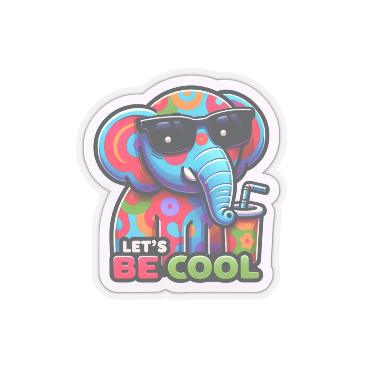 Let's be Cool Elephant - Kiss-Cut Stickers