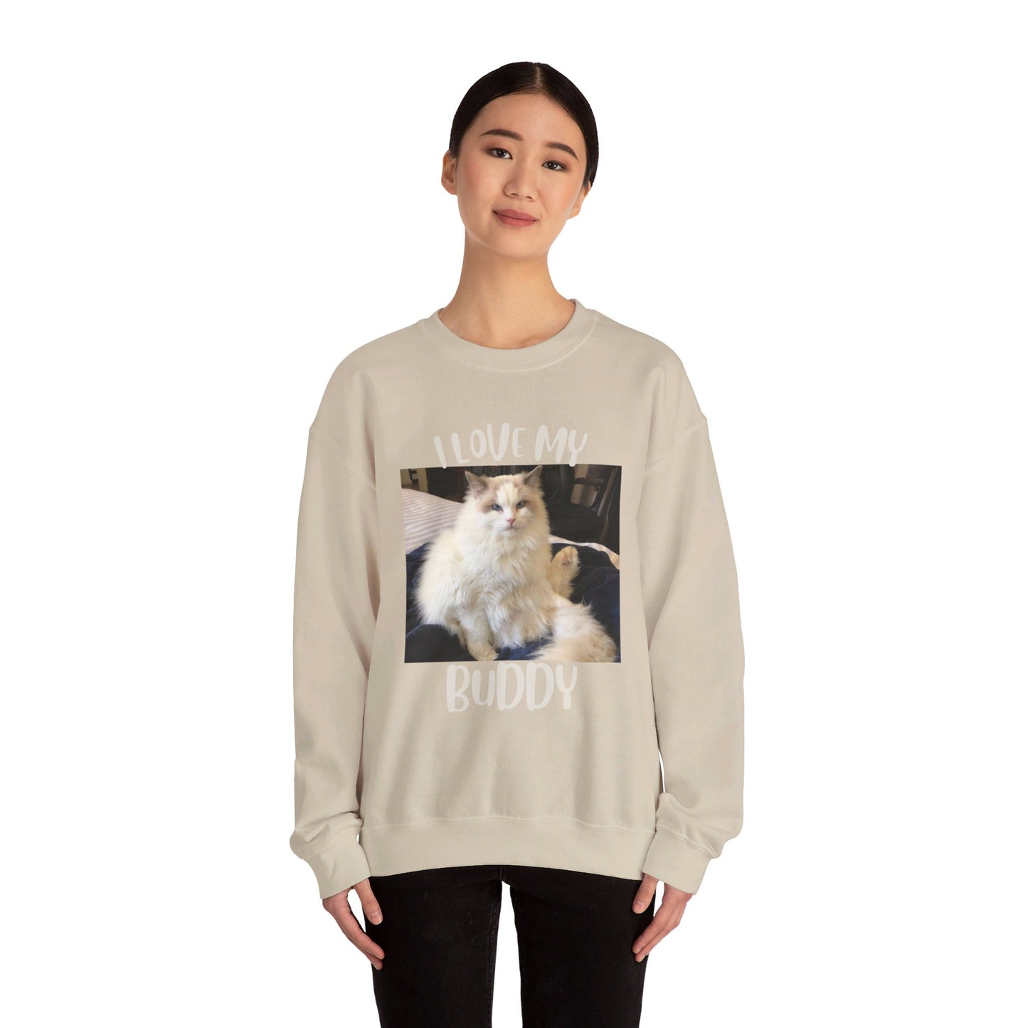 The "I Love My Buddy" Unisex Heavy Blend™ Crewneck Sweatshirt