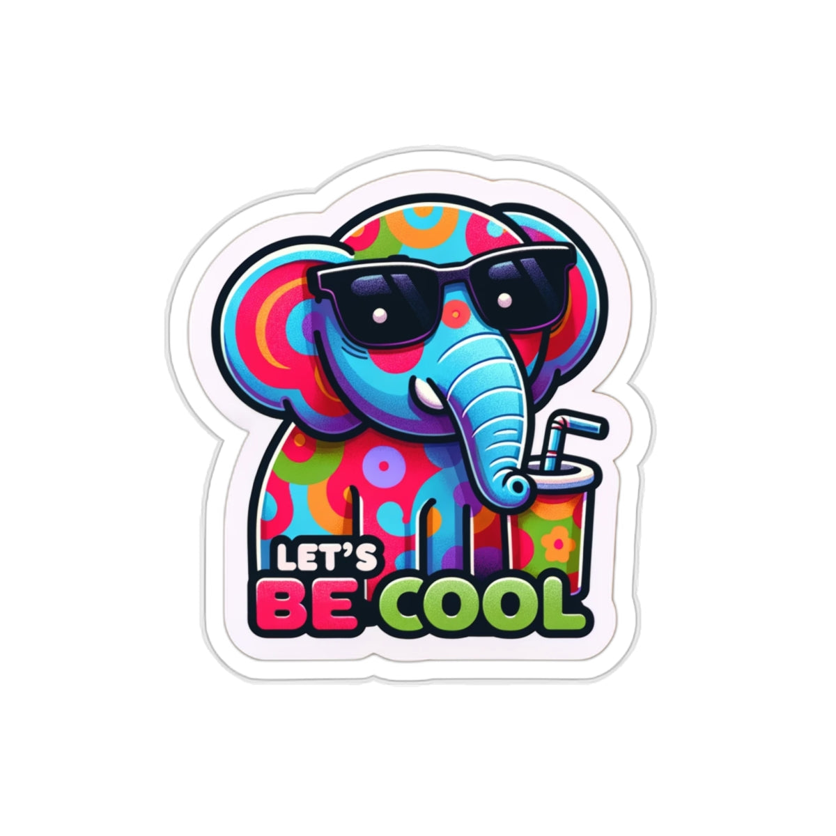 Let's be Cool Elephant - Kiss-Cut Stickers