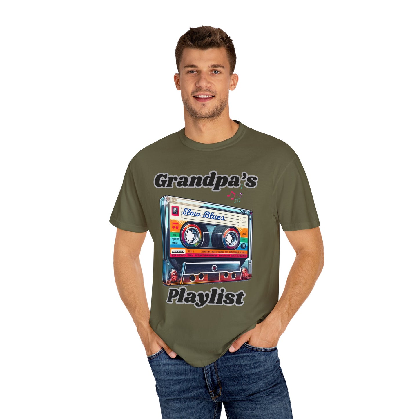 Grandpa's Playlist Unisex Garment-Dyed T-shirt