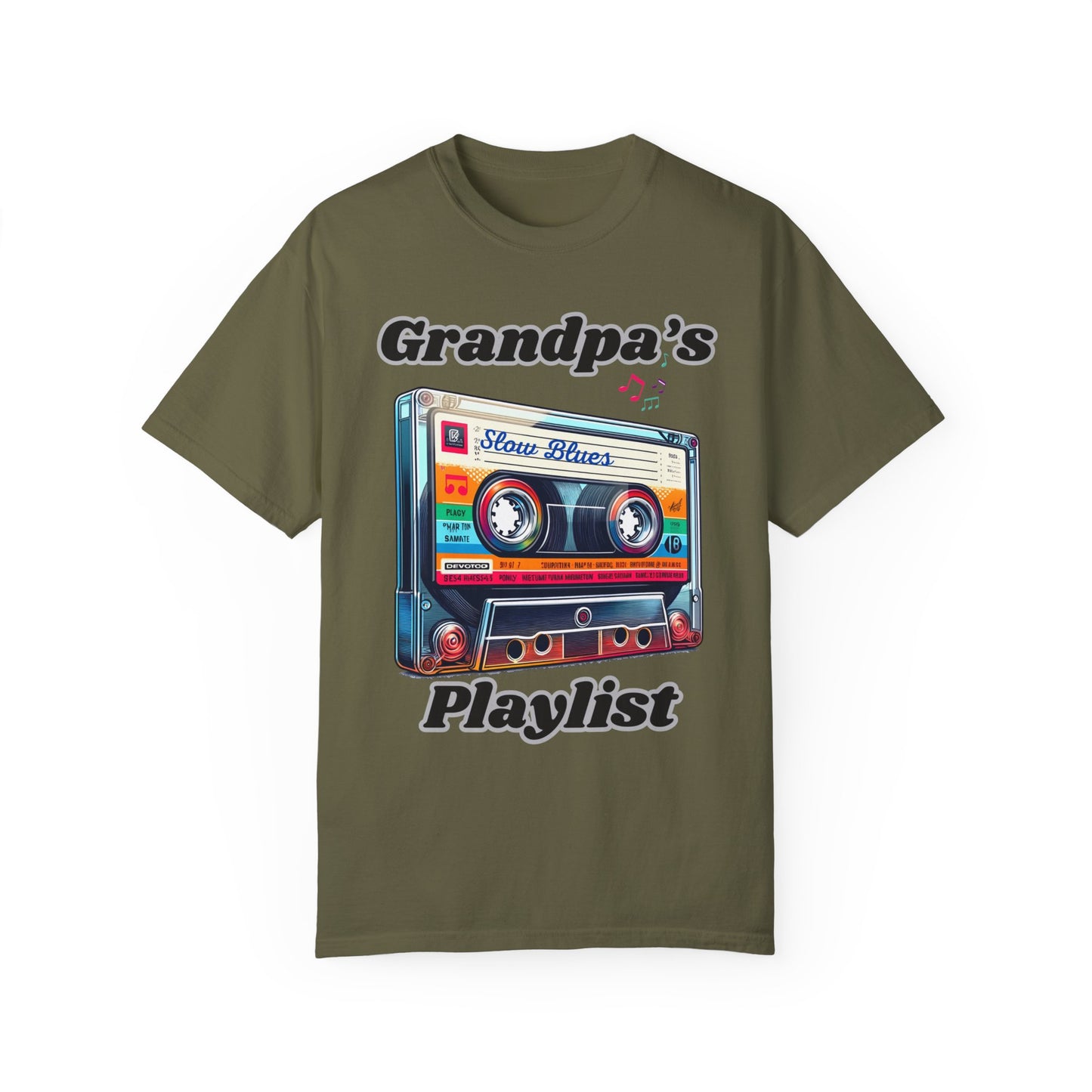 Grandpa's Playlist Unisex Garment-Dyed T-shirt