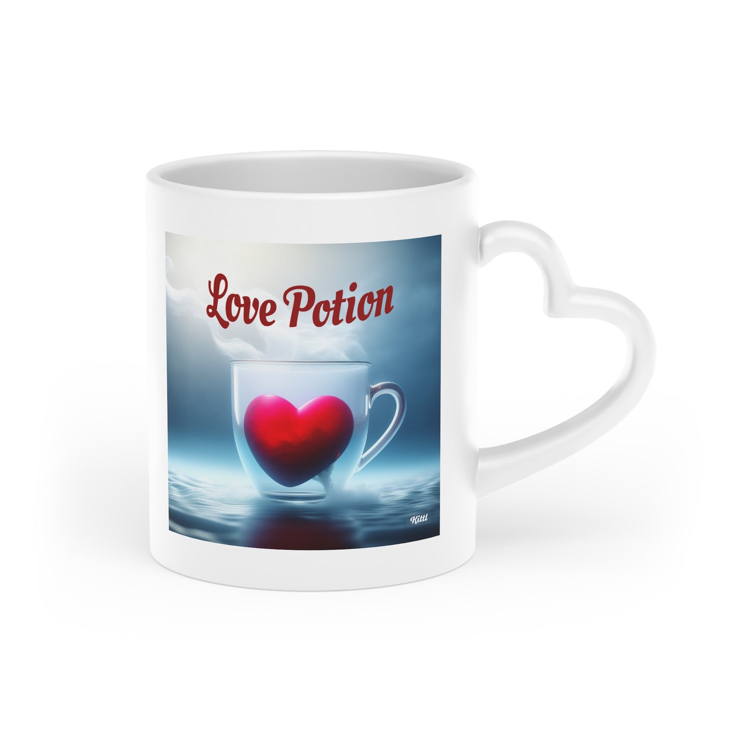 Mug with Heart-Shaped handle and with wording "Love Potion"