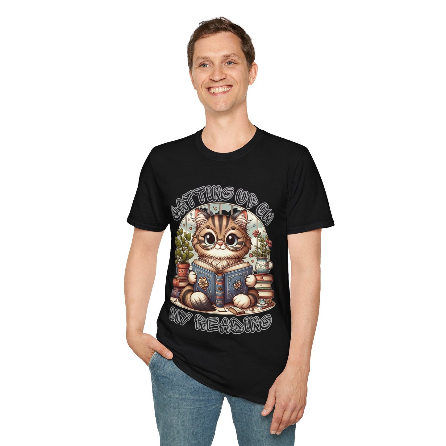 "Catting up on my Reading" Unisex Softstyle T-Shirt