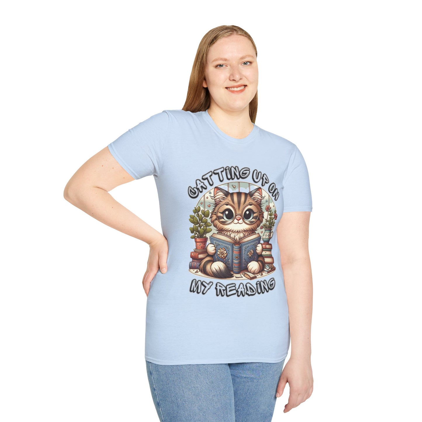 "Catting up on my Reading" Unisex Softstyle T-Shirt