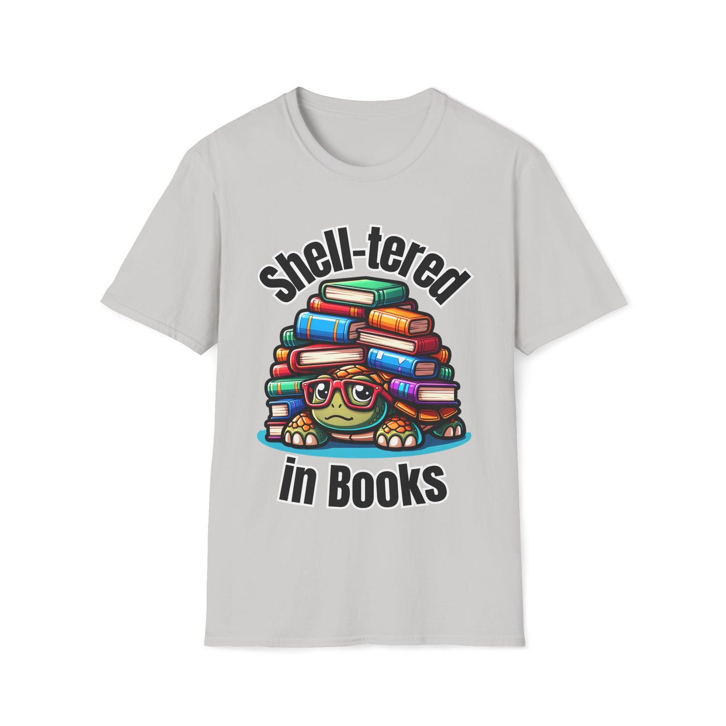 "Shell-tered in Books" Unisex Softstyle T-Shirt