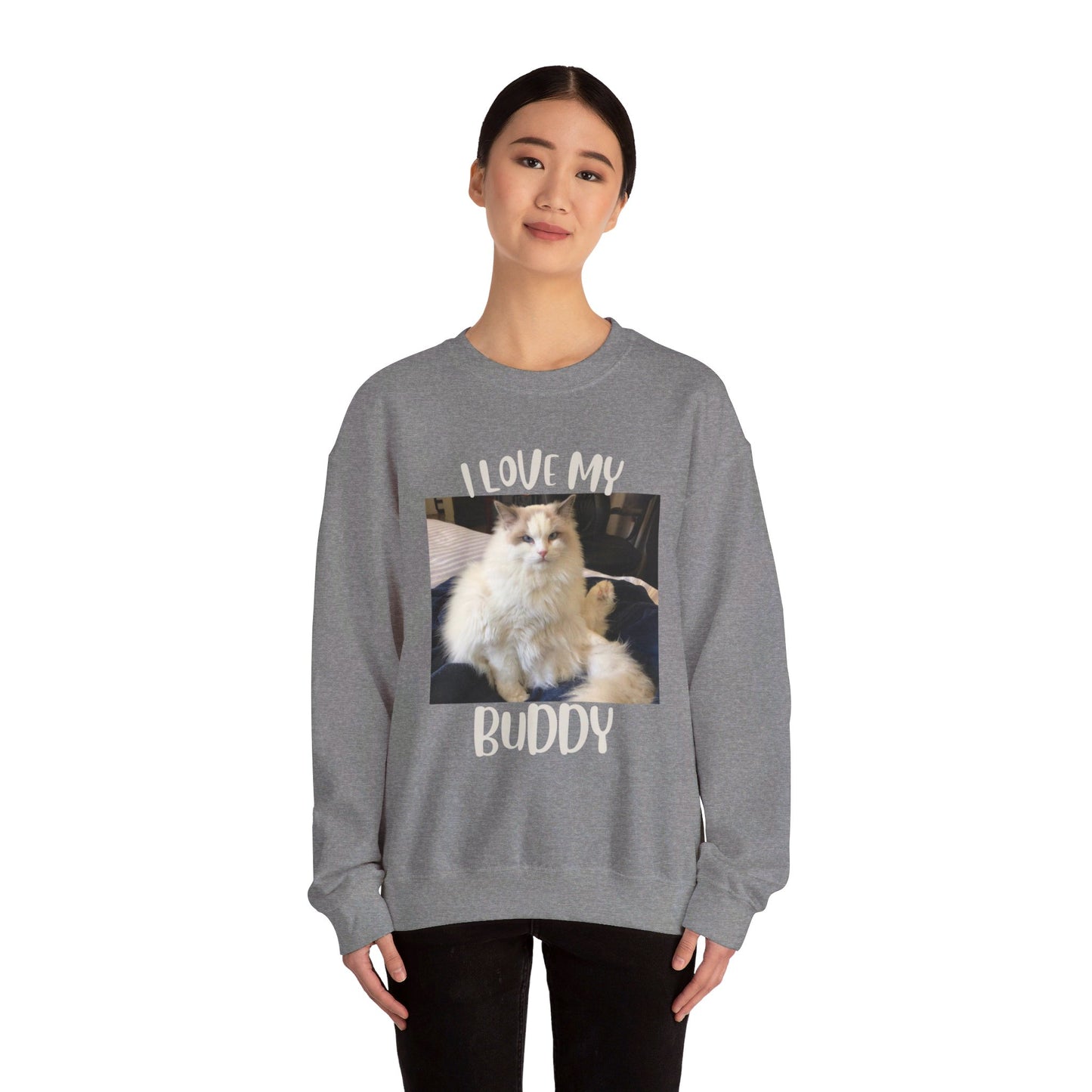 The "I Love My Buddy" Unisex Heavy Blend™ Crewneck Sweatshirt