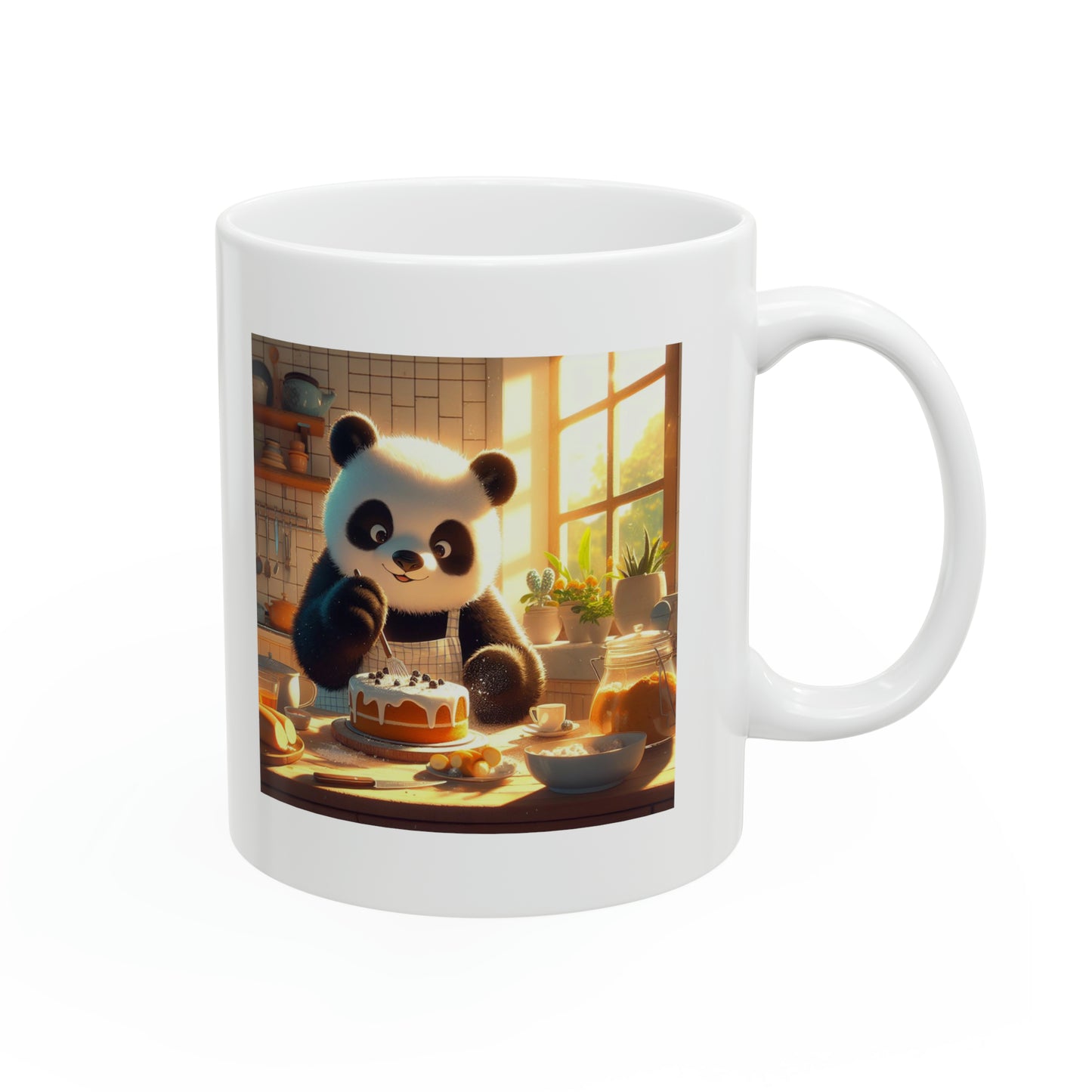 Panda eating cake - Ceramic Mug 11oz