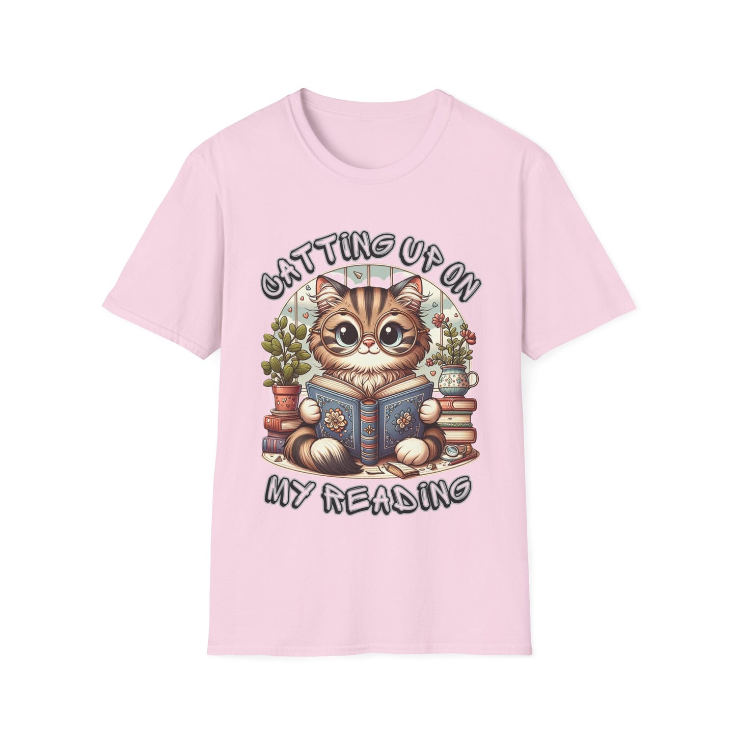 "Catting up on my Reading" Unisex Softstyle T-Shirt