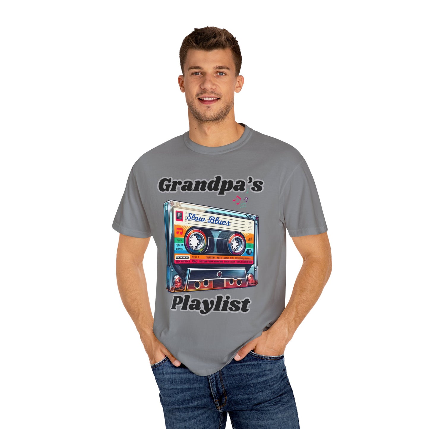 Grandpa's Playlist Unisex Garment-Dyed T-shirt