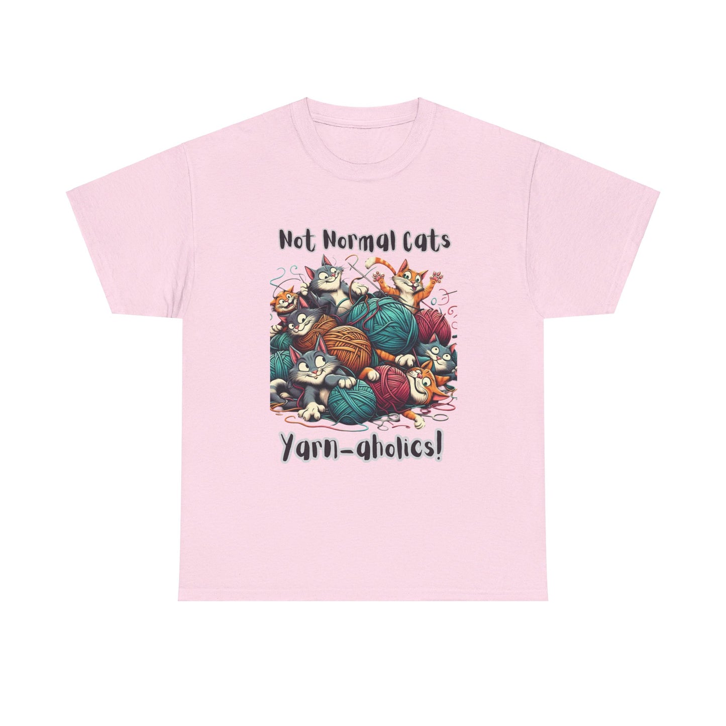 Not normal cats but yarn-aholics Unisex Heavy Cotton Tee