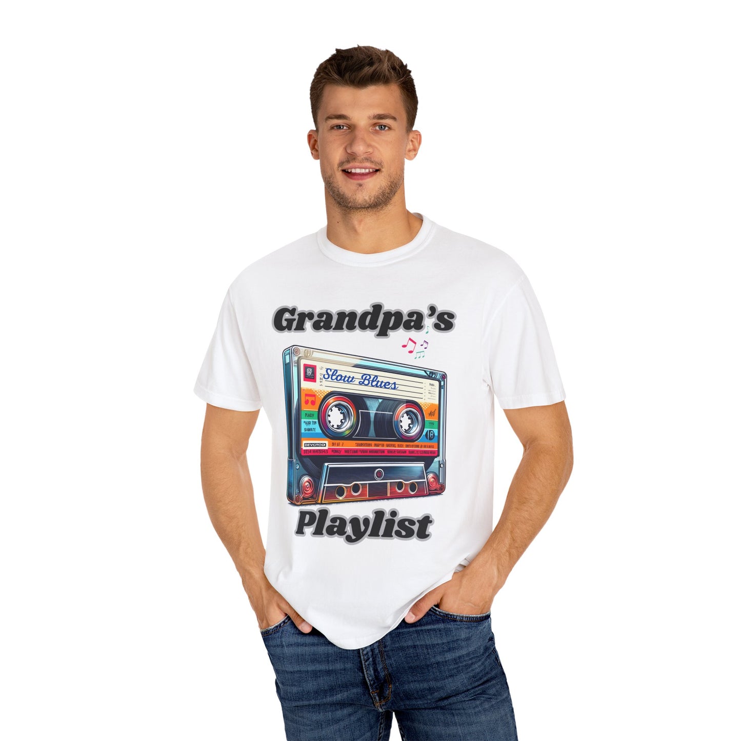 Grandpa's Playlist Unisex Garment-Dyed T-shirt