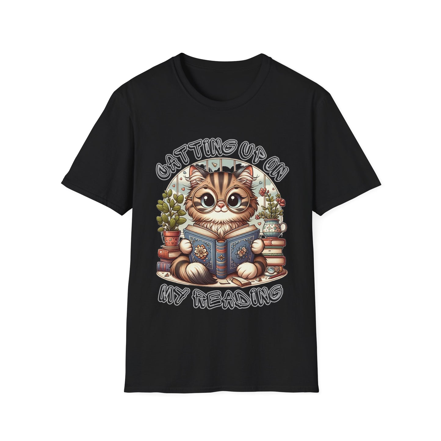 "Catting up on my Reading" Unisex Softstyle T-Shirt