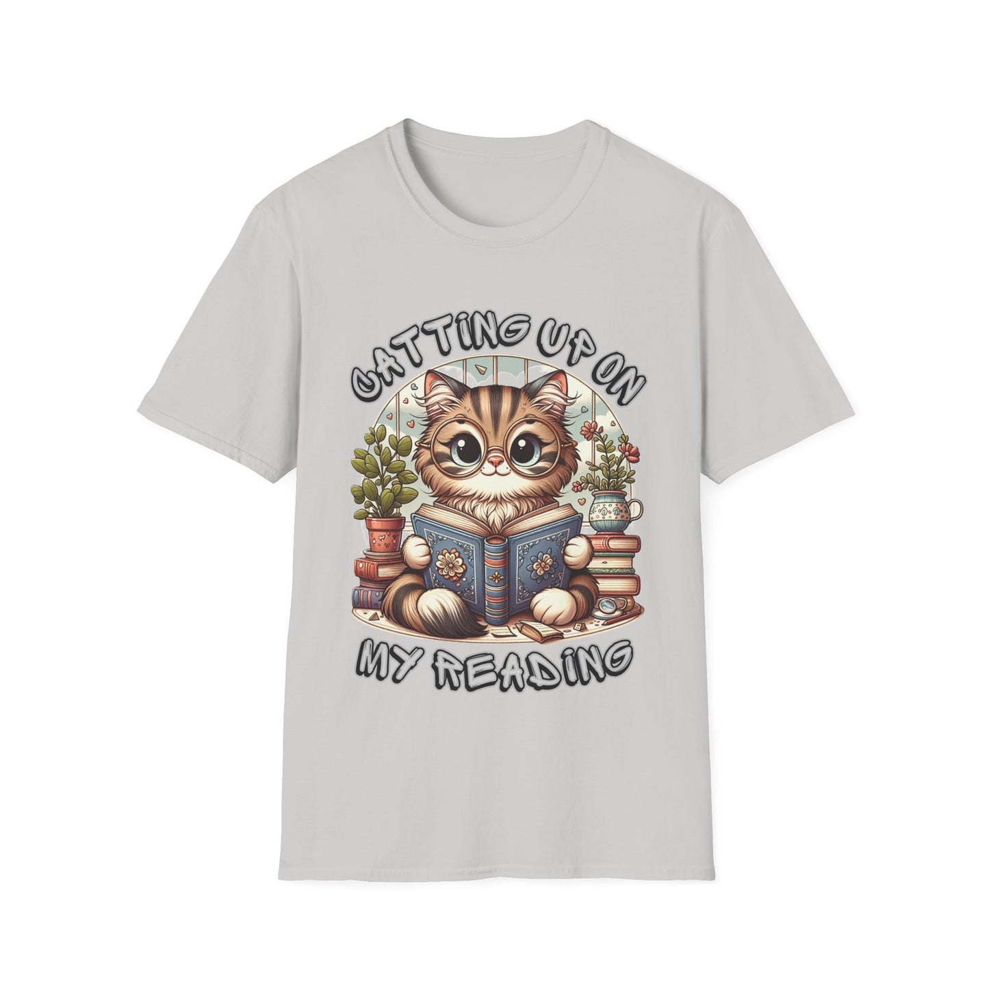 "Catting up on my Reading" Unisex Softstyle T-Shirt