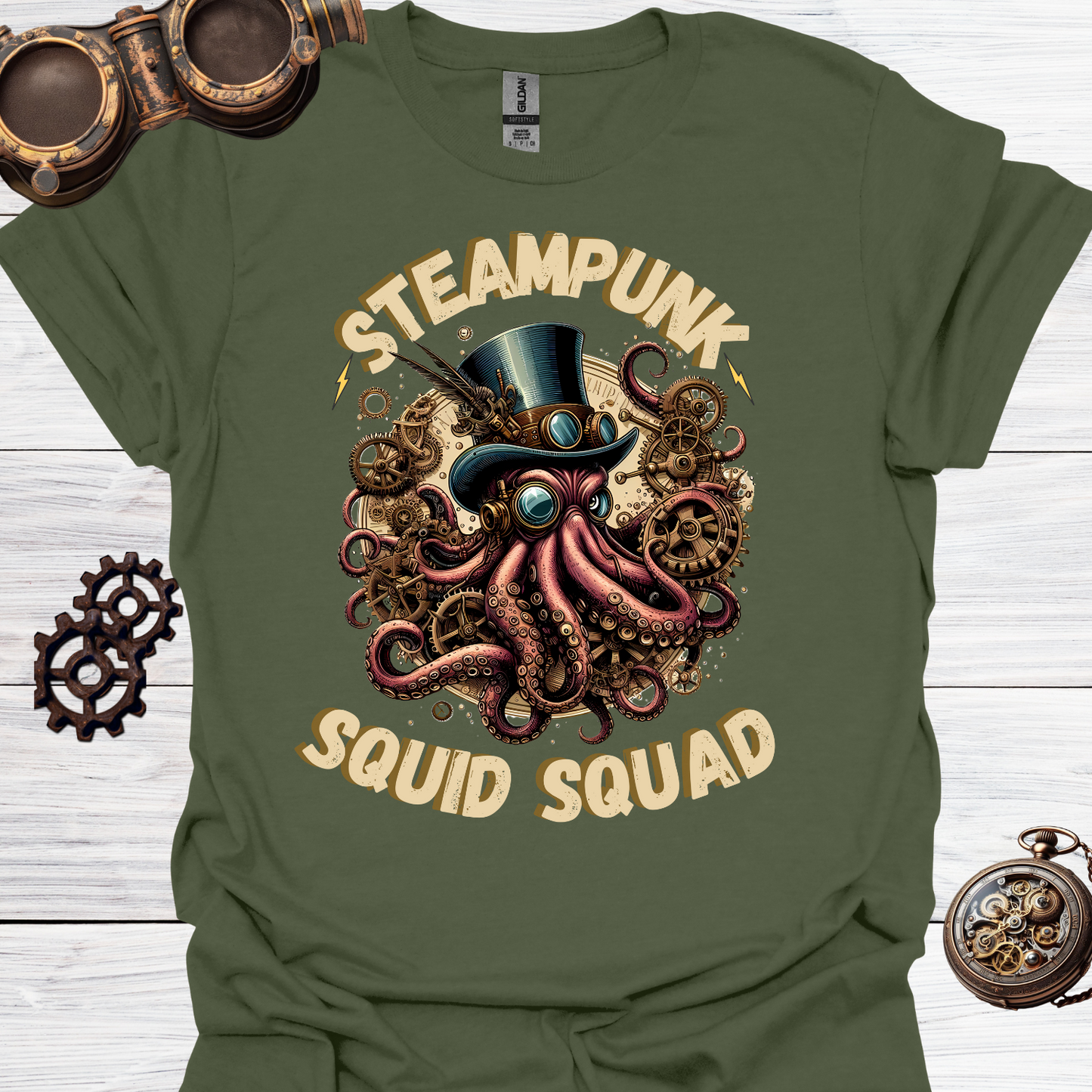 Steampunk Squid Squad Unisex Softstyle T-Shirt