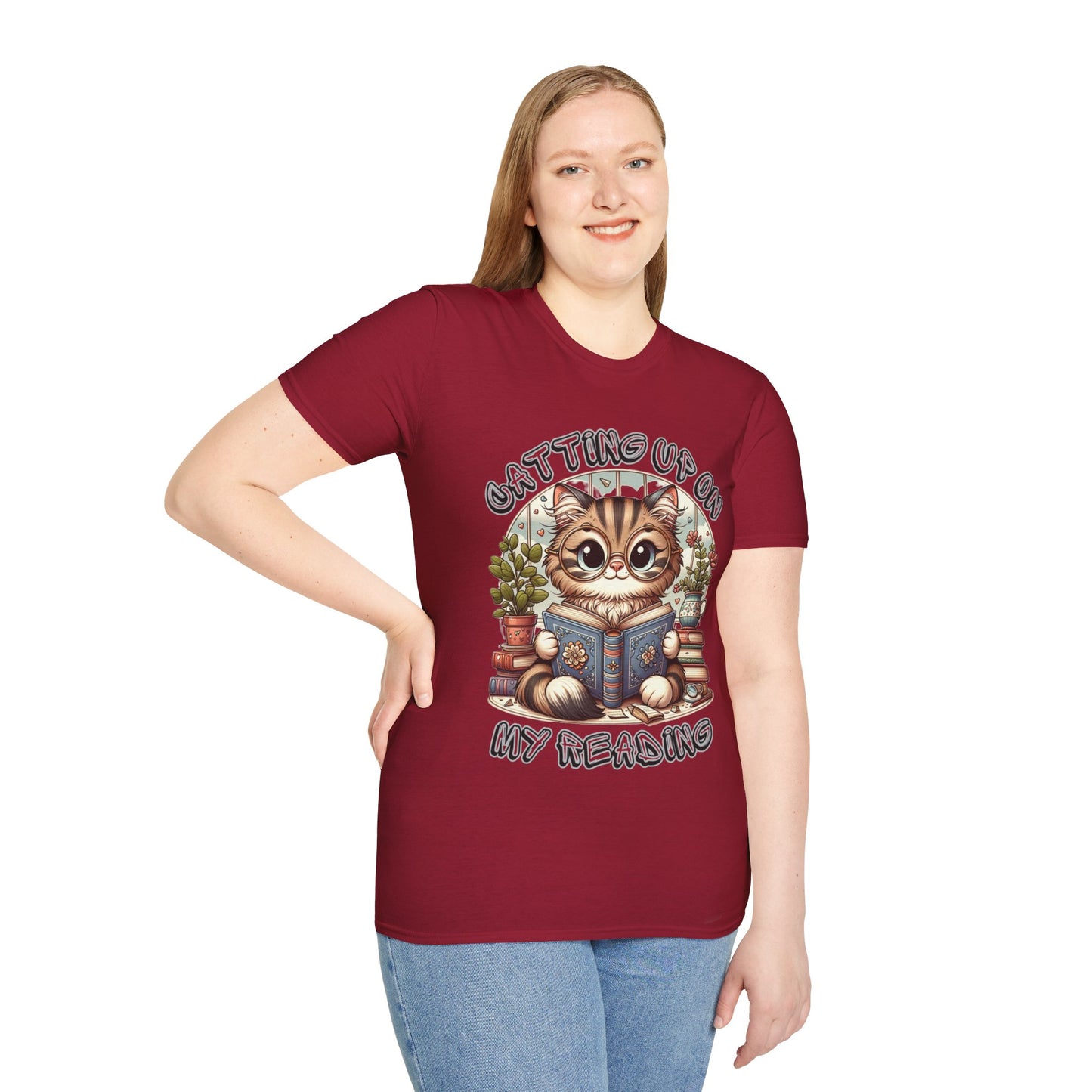 "Catting up on my Reading" Unisex Softstyle T-Shirt