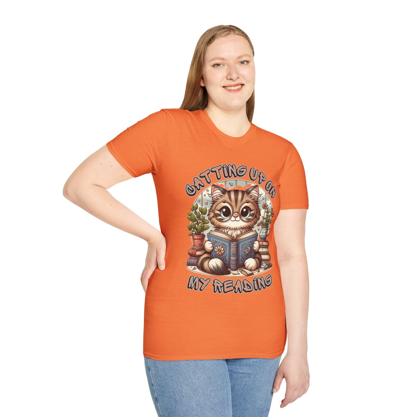 "Catting up on my Reading" Unisex Softstyle T-Shirt