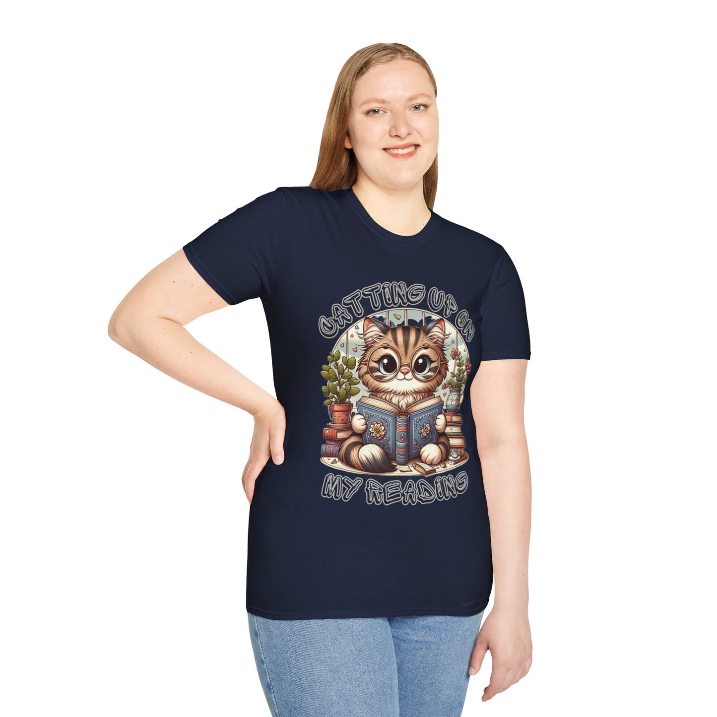 "Catting up on my Reading" Unisex Softstyle T-Shirt