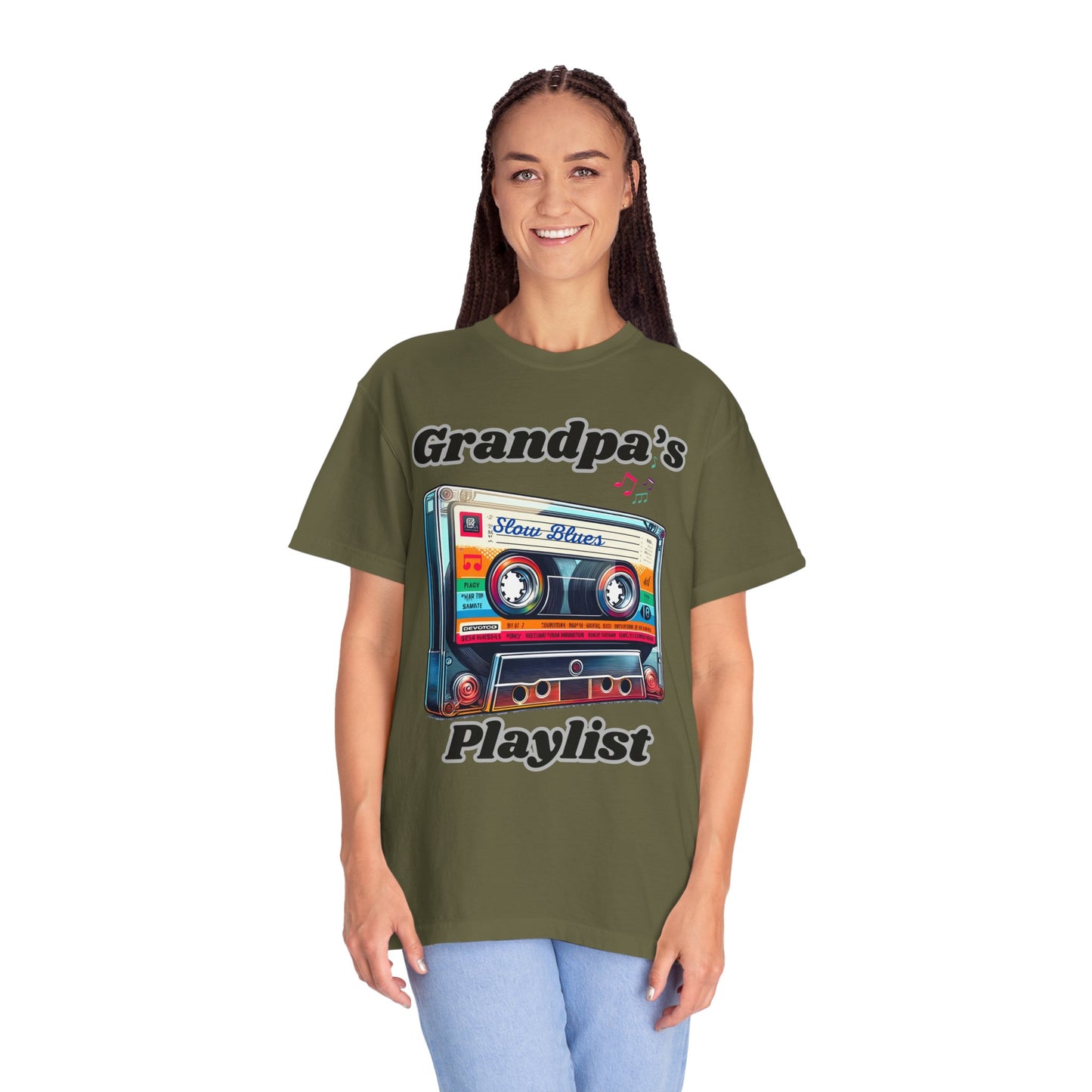 Grandpa's Playlist Unisex Garment-Dyed T-shirt