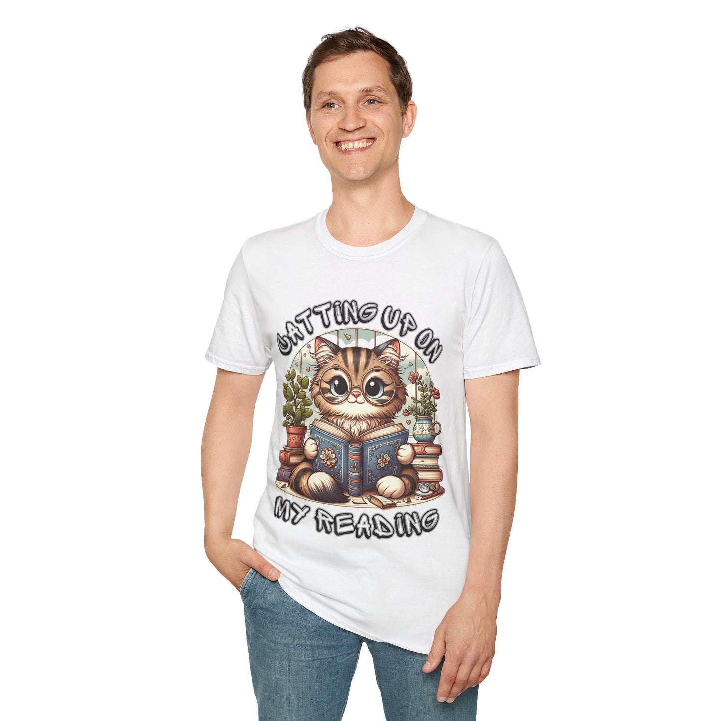 "Catting up on my Reading" Unisex Softstyle T-Shirt