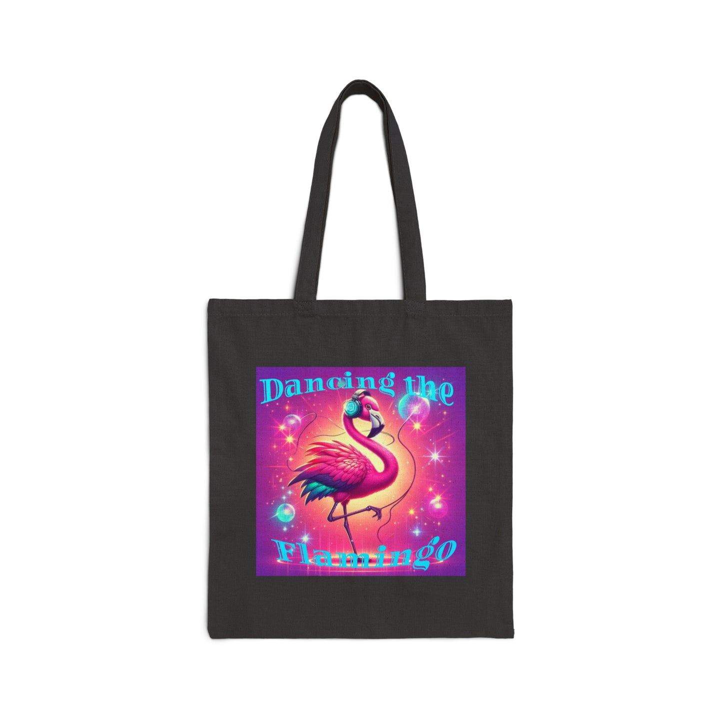 Cotton Canvas Tote Bag - Dancing the Flamingo