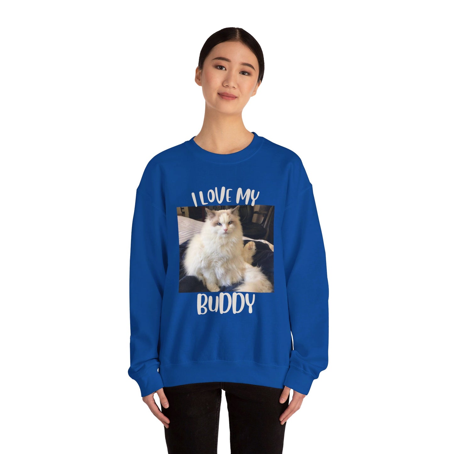 The "I Love My Buddy" Unisex Heavy Blend™ Crewneck Sweatshirt