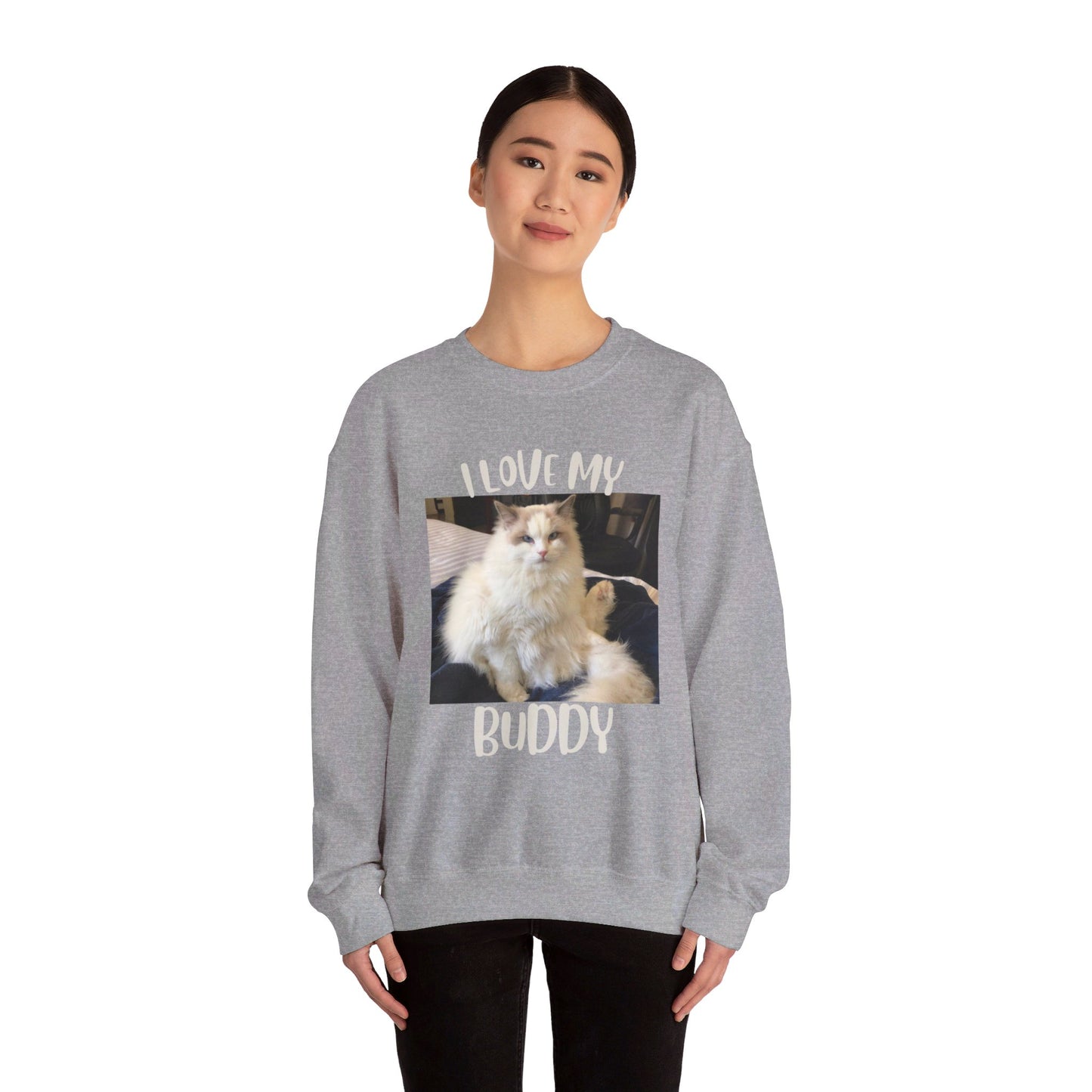 The "I Love My Buddy" Unisex Heavy Blend™ Crewneck Sweatshirt