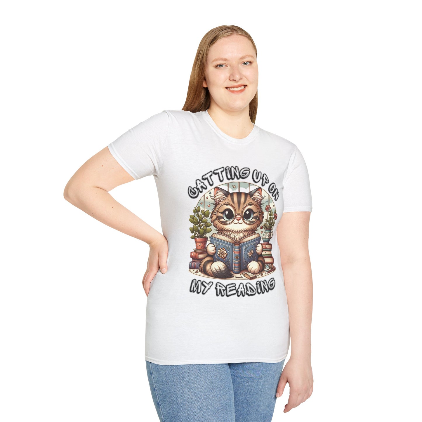 "Catting up on my Reading" Unisex Softstyle T-Shirt