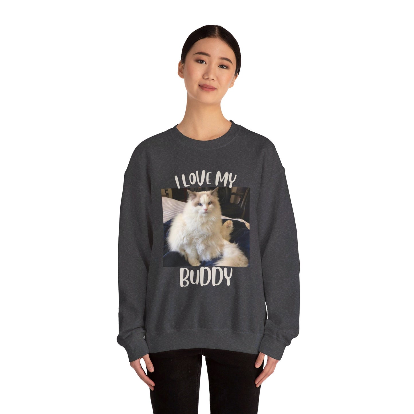 The "I Love My Buddy" Unisex Heavy Blend™ Crewneck Sweatshirt