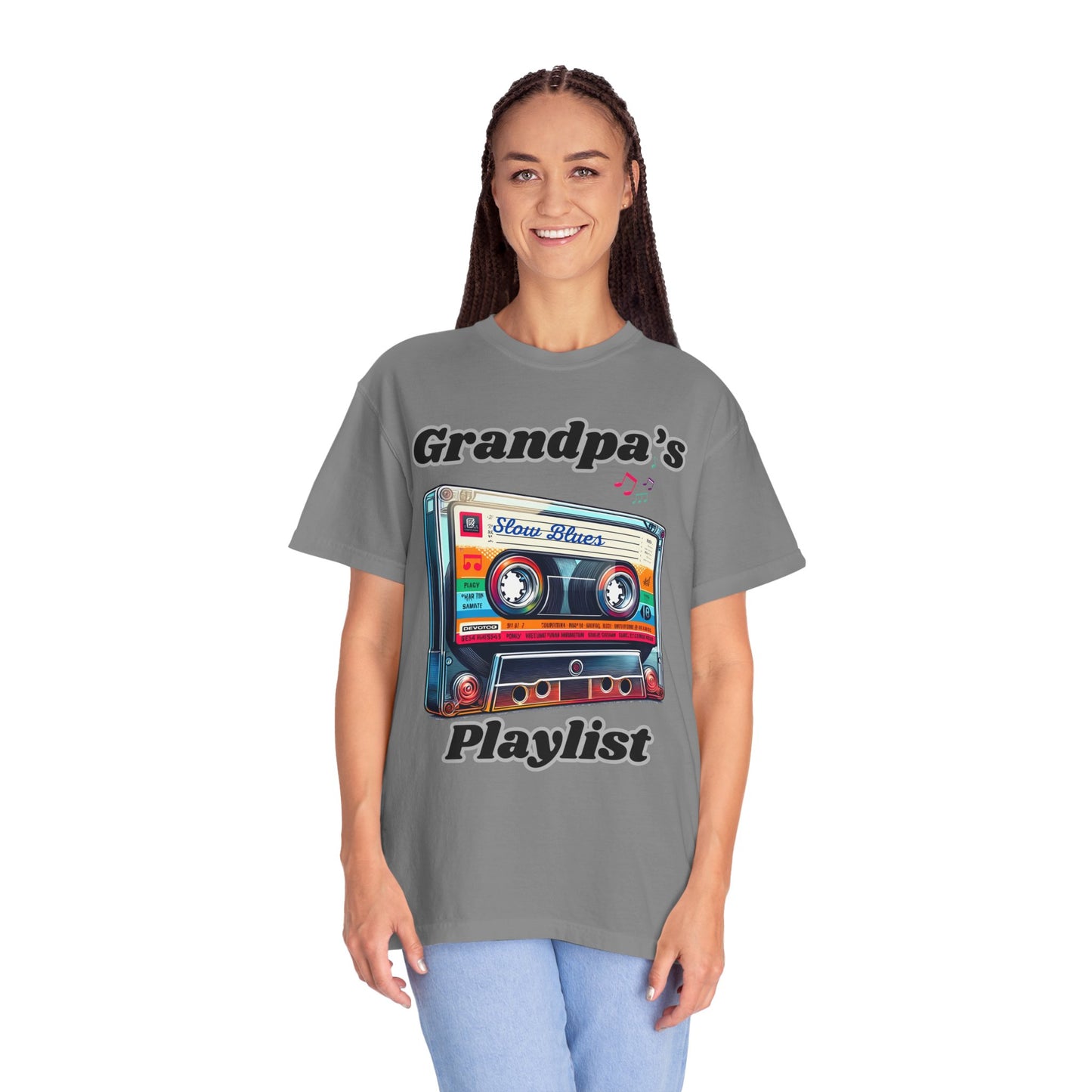 Grandpa's Playlist Unisex Garment-Dyed T-shirt