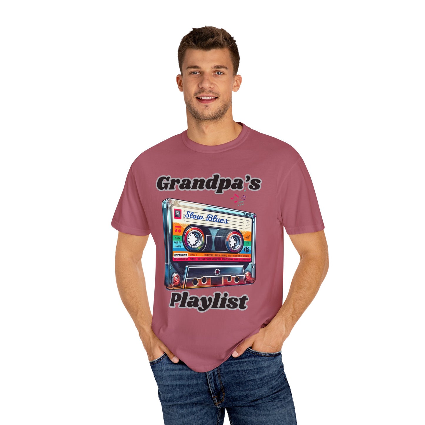 Grandpa's Playlist Unisex Garment-Dyed T-shirt