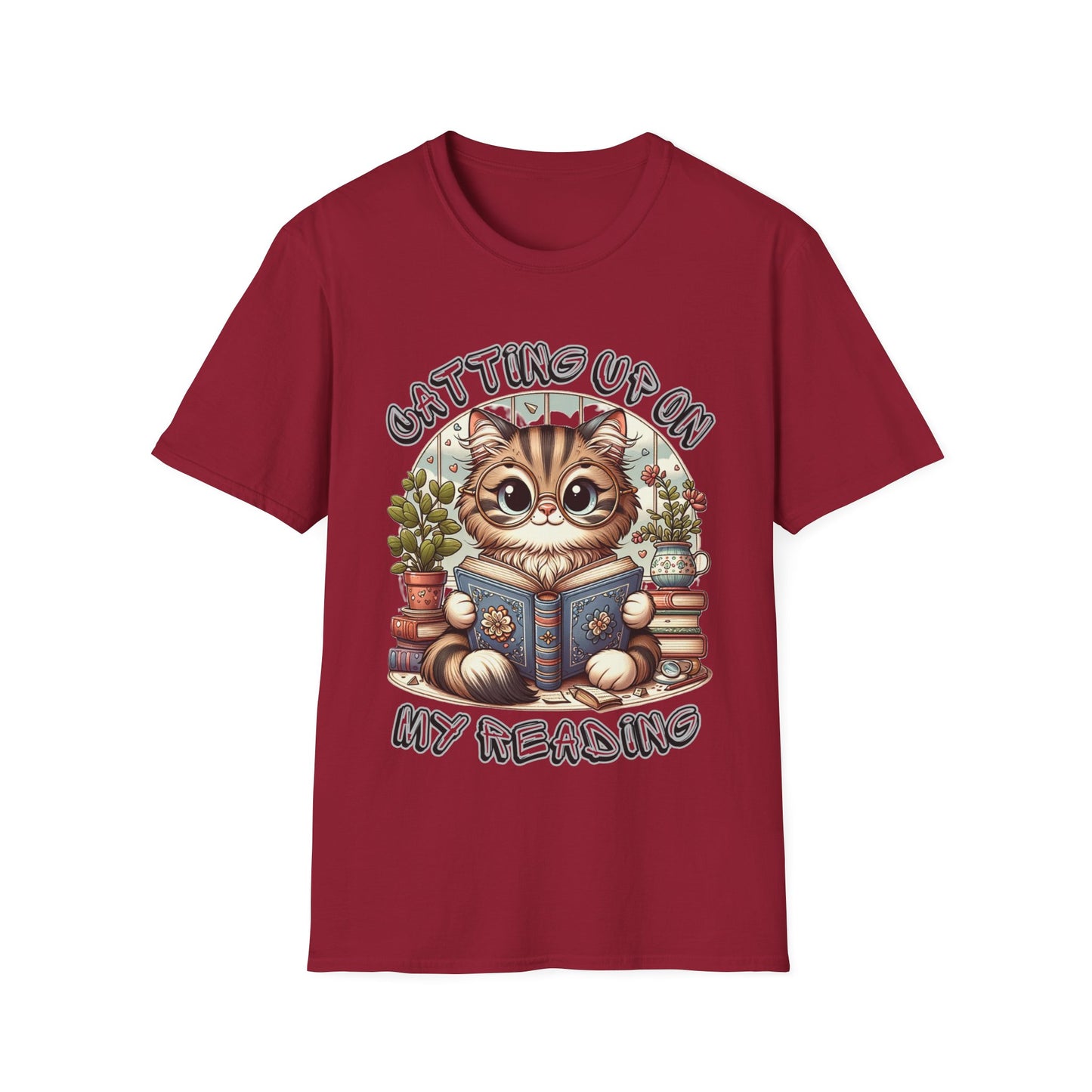 "Catting up on my Reading" Unisex Softstyle T-Shirt