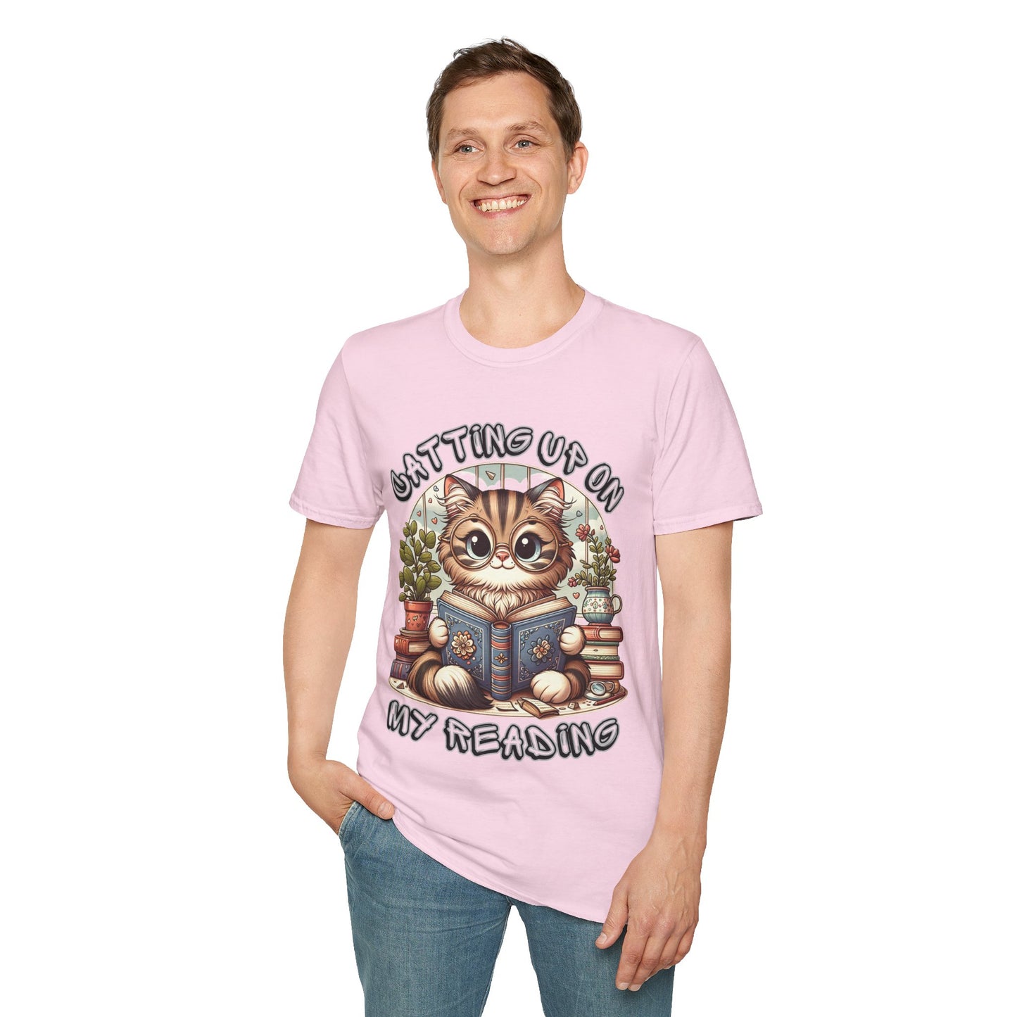 "Catting up on my Reading" Unisex Softstyle T-Shirt