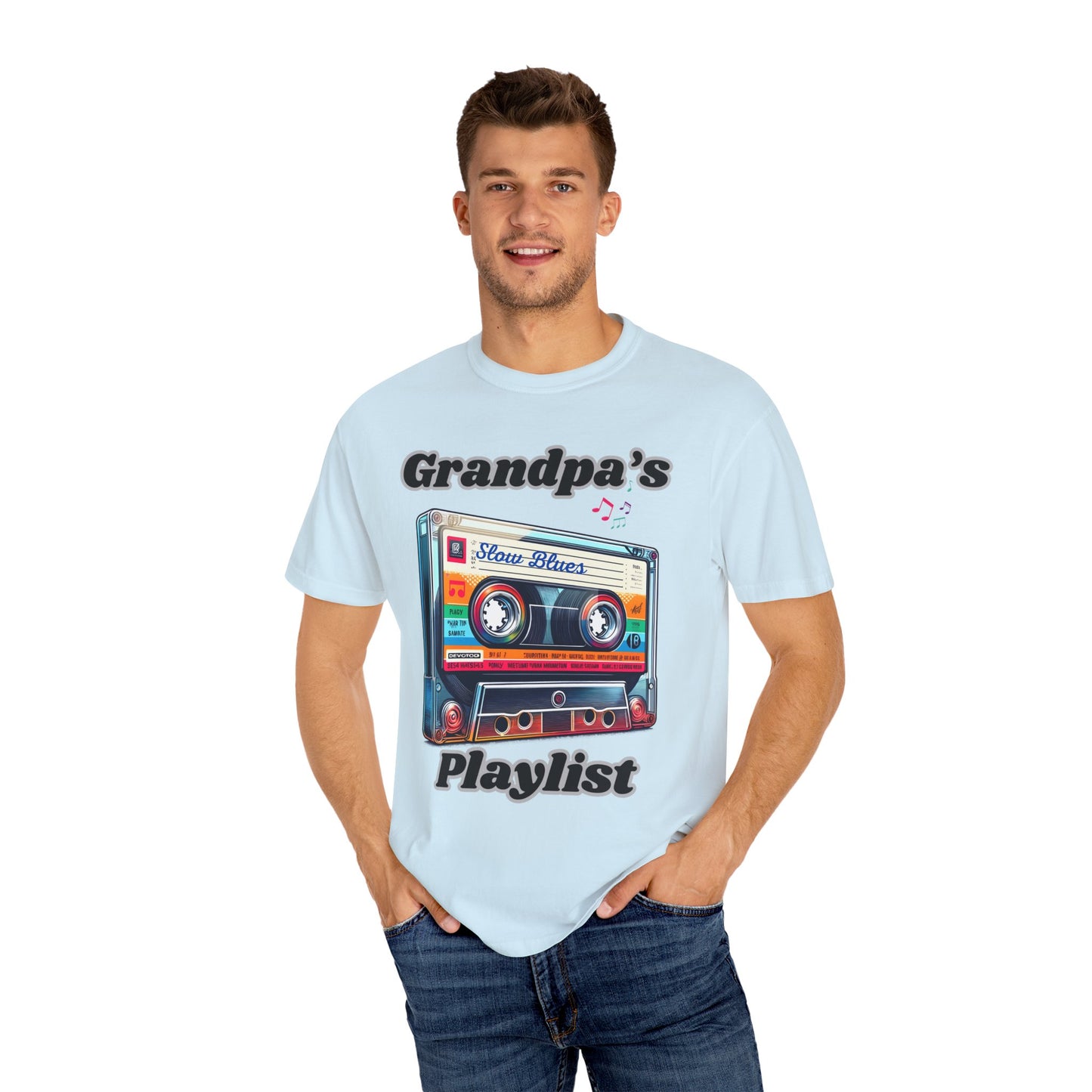 Grandpa's Playlist Unisex Garment-Dyed T-shirt