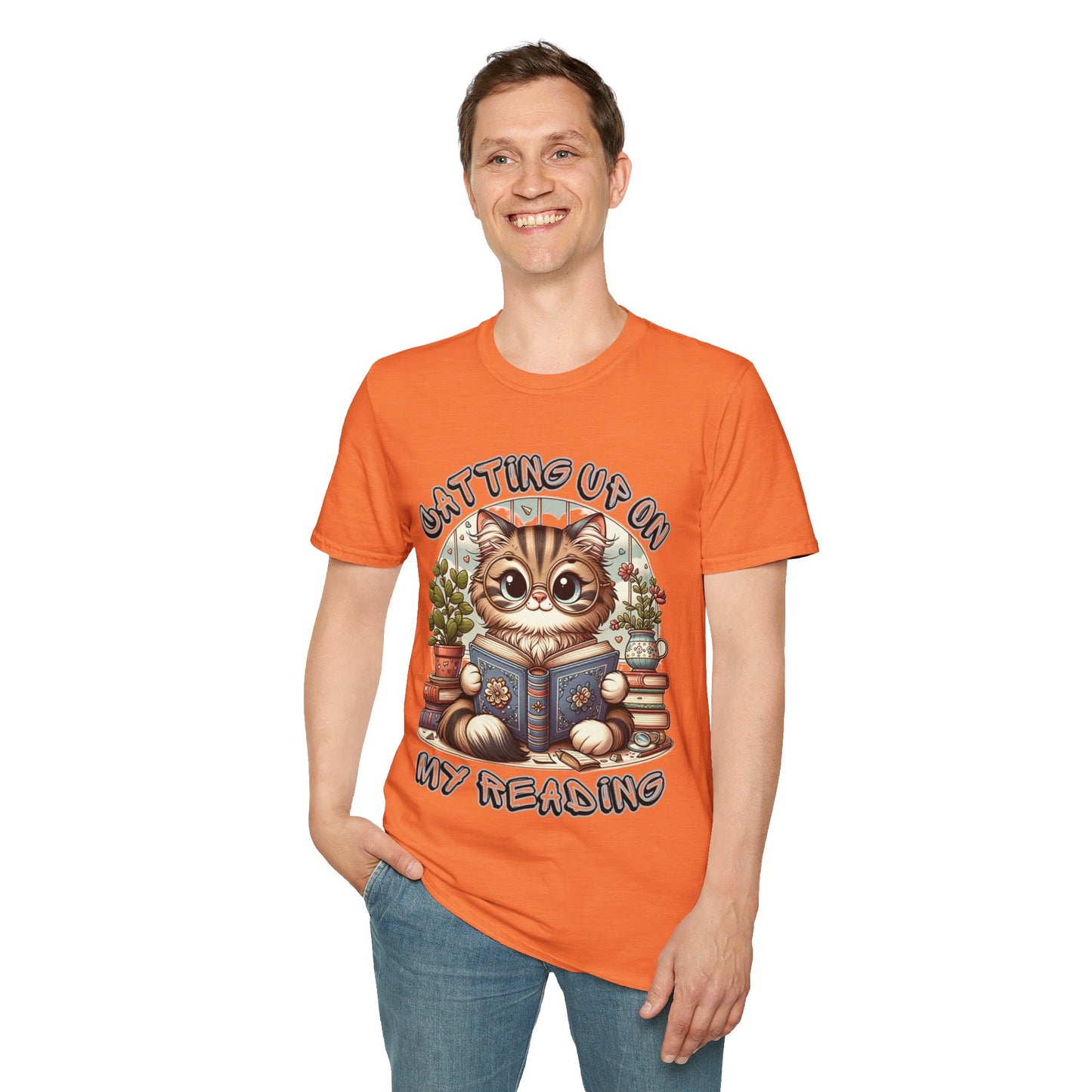 "Catting up on my Reading" Unisex Softstyle T-Shirt