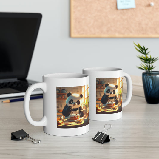 Panda eating cake - Ceramic Mug 11oz