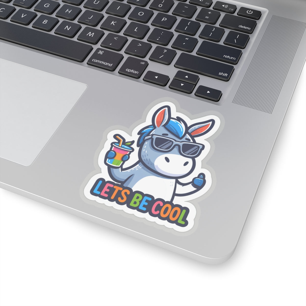 Lets be Cool Donkey Kiss-Cut Sticker