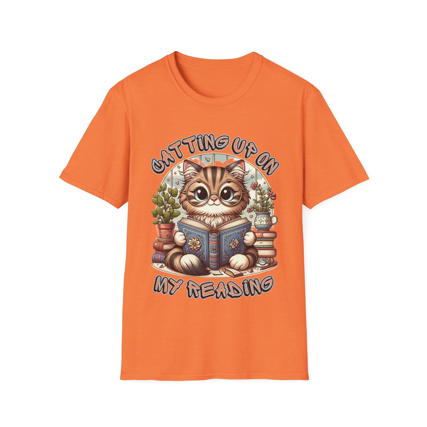 "Catting up on my Reading" Unisex Softstyle T-Shirt