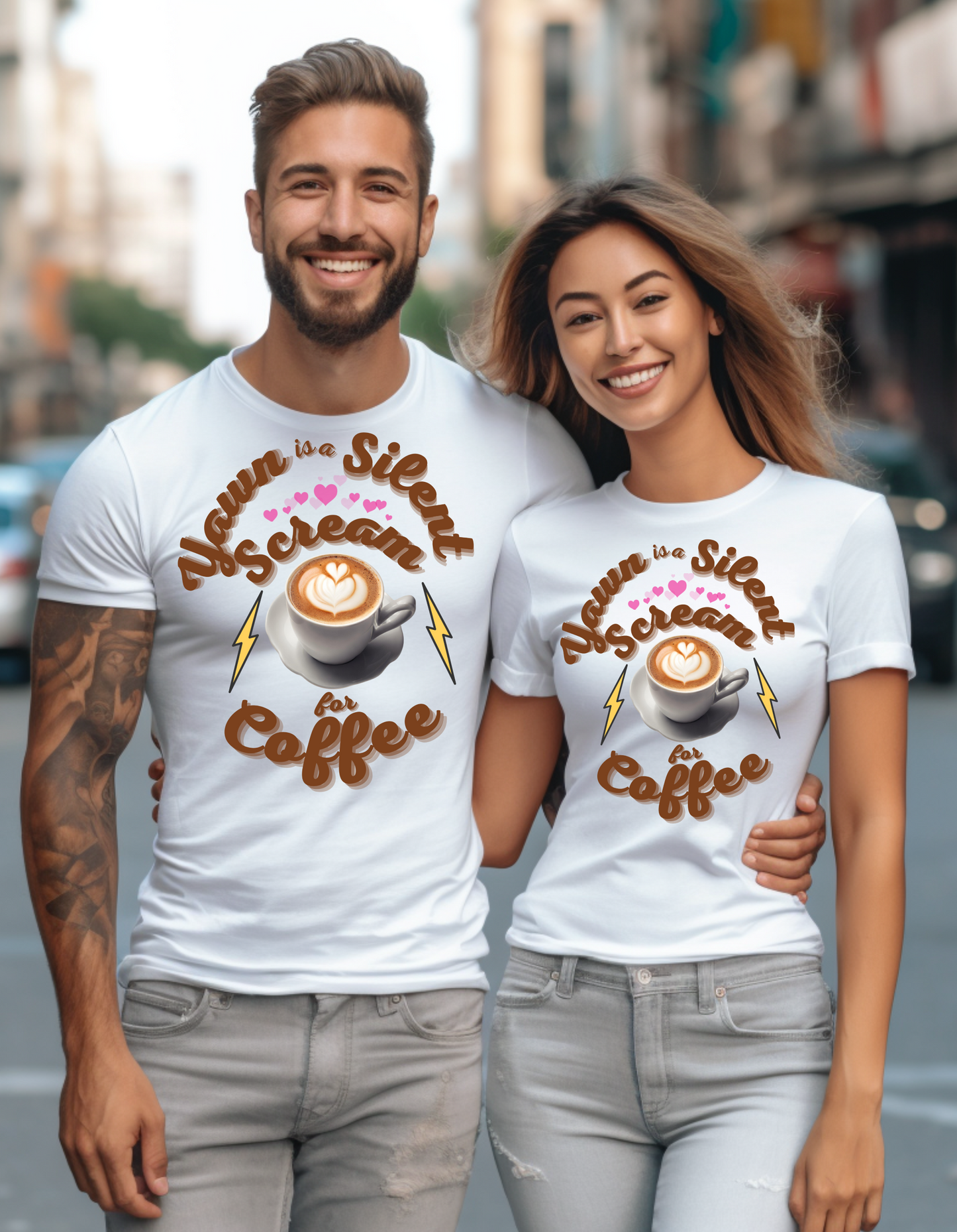 Yawn is a Silent Scream for Coffee - Unisex Softstyle T-Shirt