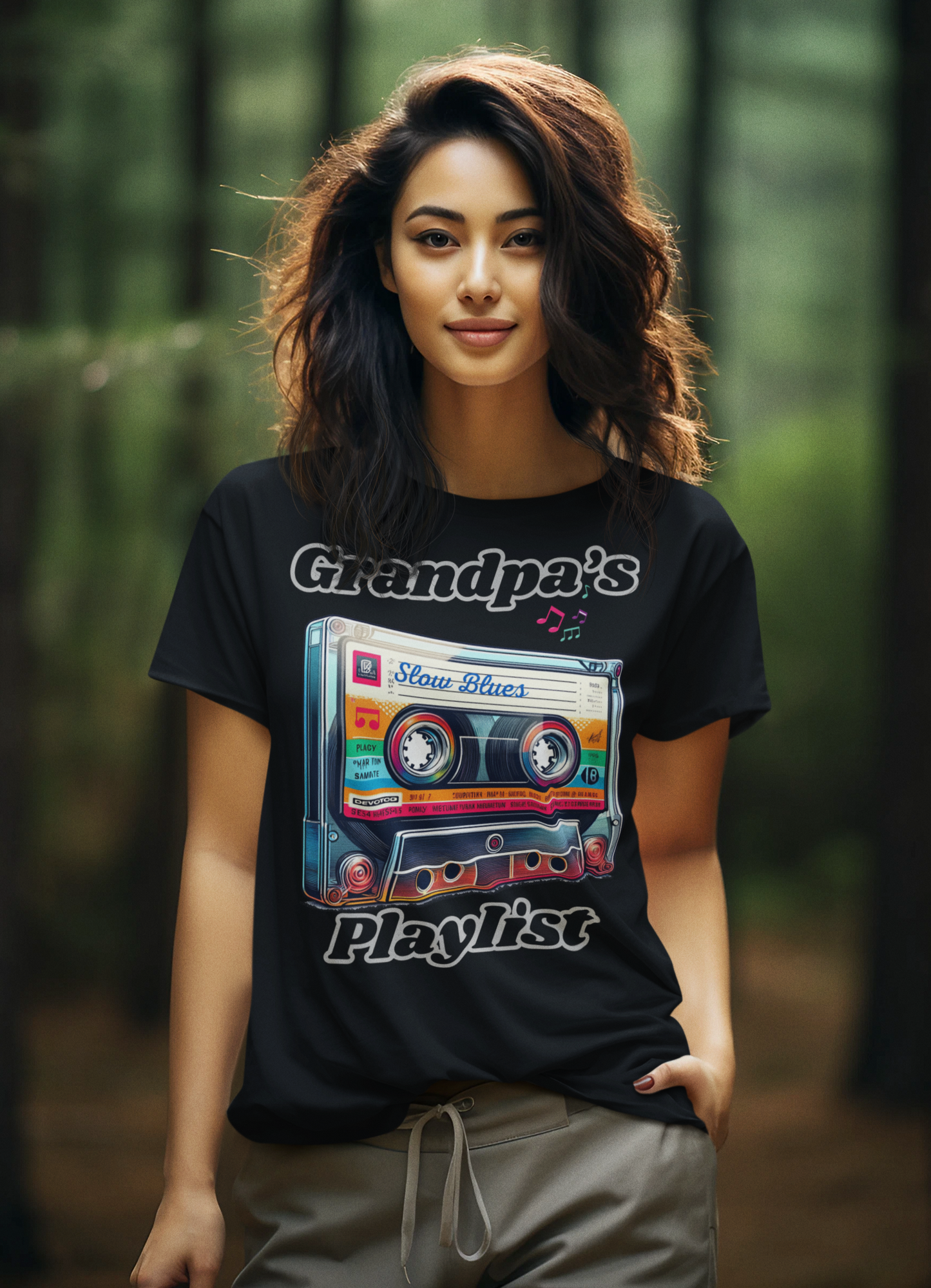 Grandpa's Playlist Unisex Garment-Dyed T-shirt